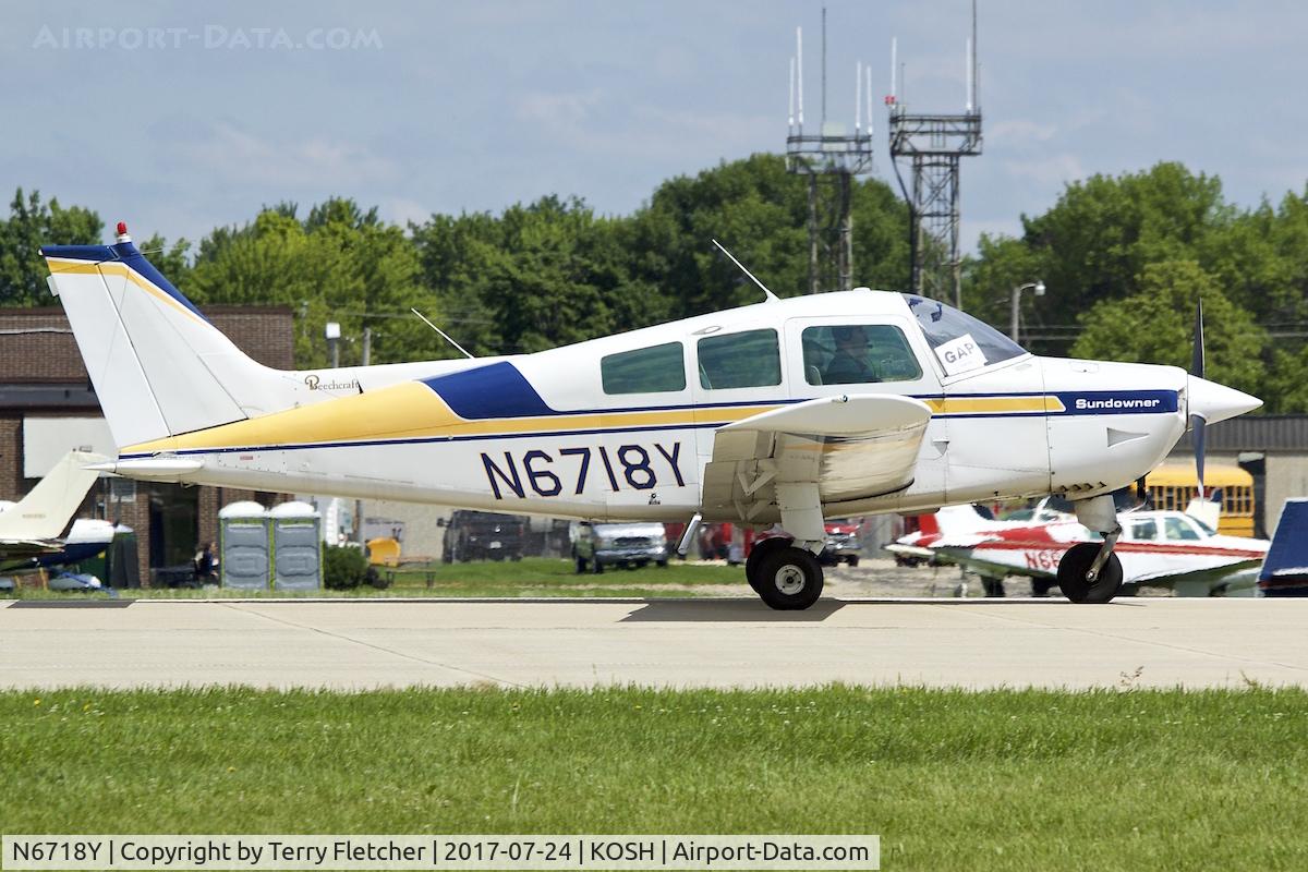 N6718Y, 1980 Beech C23 Sundowner 180 C/N M-2270, At 2017 AirVenture at Oshkosh