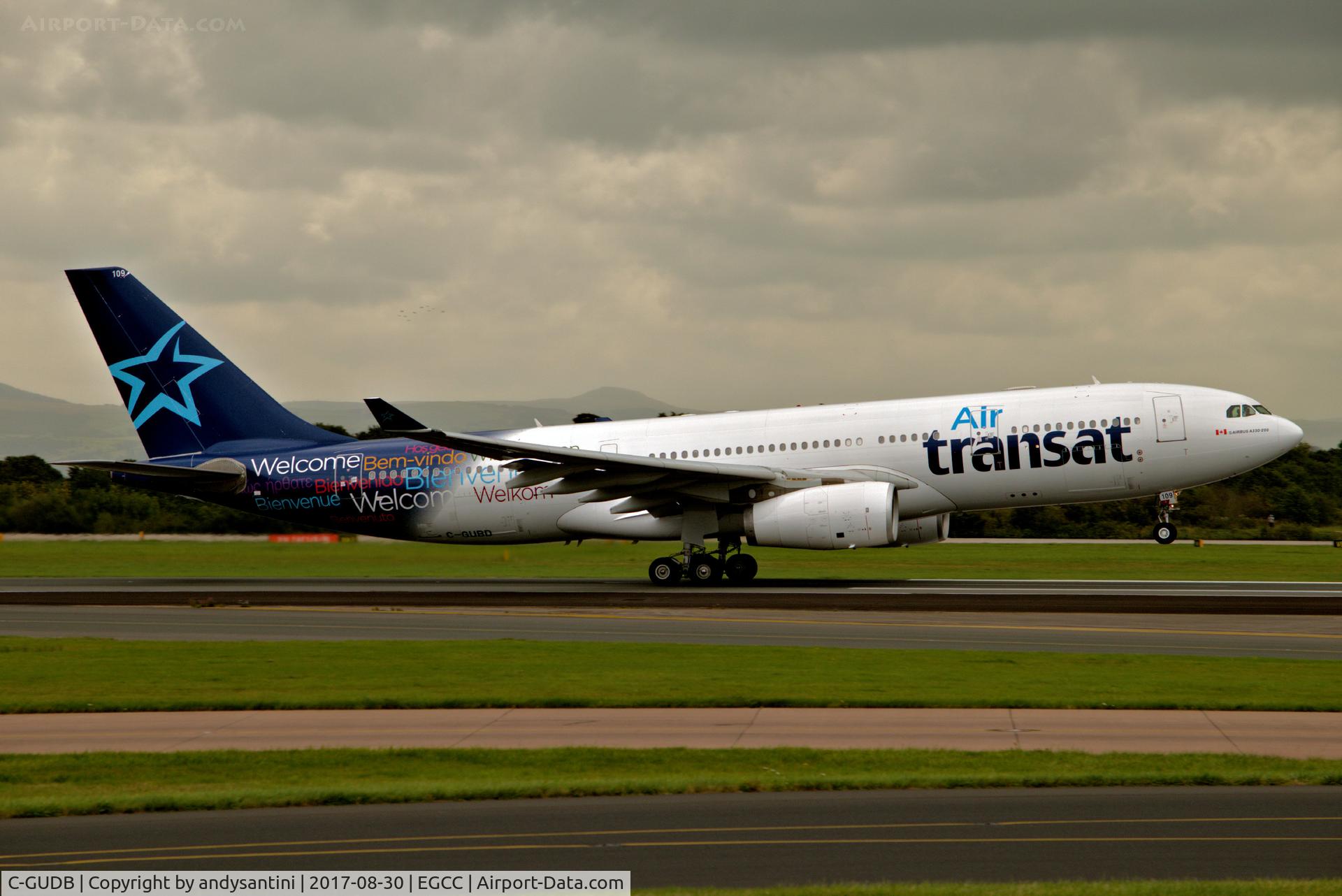 C-GUDB, 2003 Airbus A330-243 C/N 243, just takening off from egcc uk