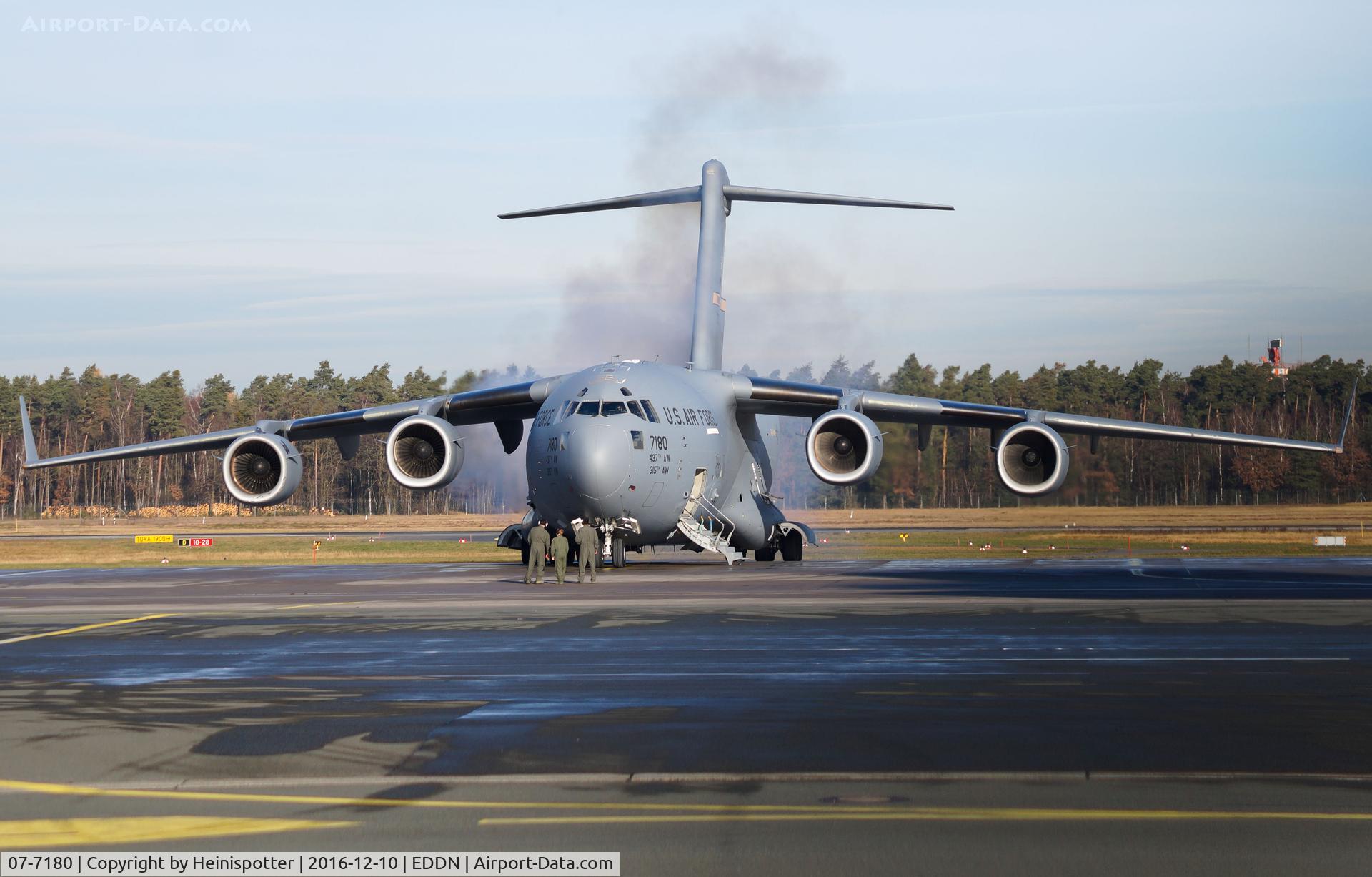 07-7180, 2008 Boeing C-17A Globemaster III C/N P-180, 07-7180 at Nuremberg Airport.