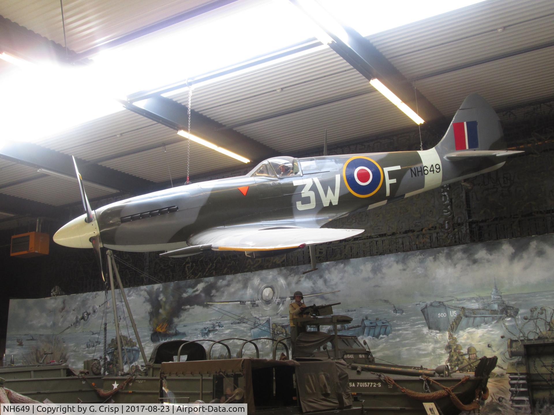 NH649, Supermarine Spitfire LF.XIVc C/N 6S/672268, Actually FR.XVIIIe NS649 ex TP263 rebuilt to represent LF.XIVc. On display at the Oorlogsmuseum, Overloon in the Netherlands.