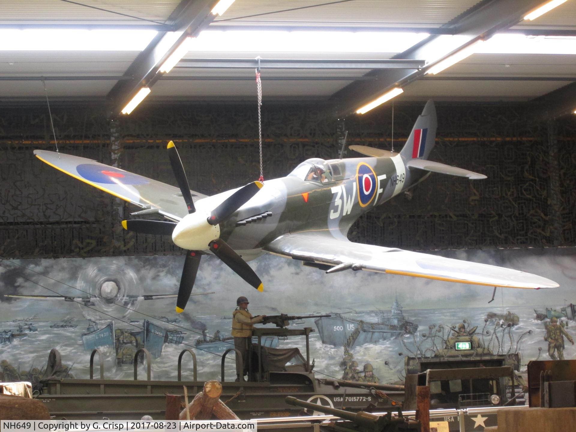 NH649, Supermarine Spitfire LF.XIVc C/N 6S/672268, Actually FR.XVIIIe NS649 ex TP263 rebuilt to represent LF.XIVc. On display at the Oorlogsmuseum, Overloon in the Netherlands.