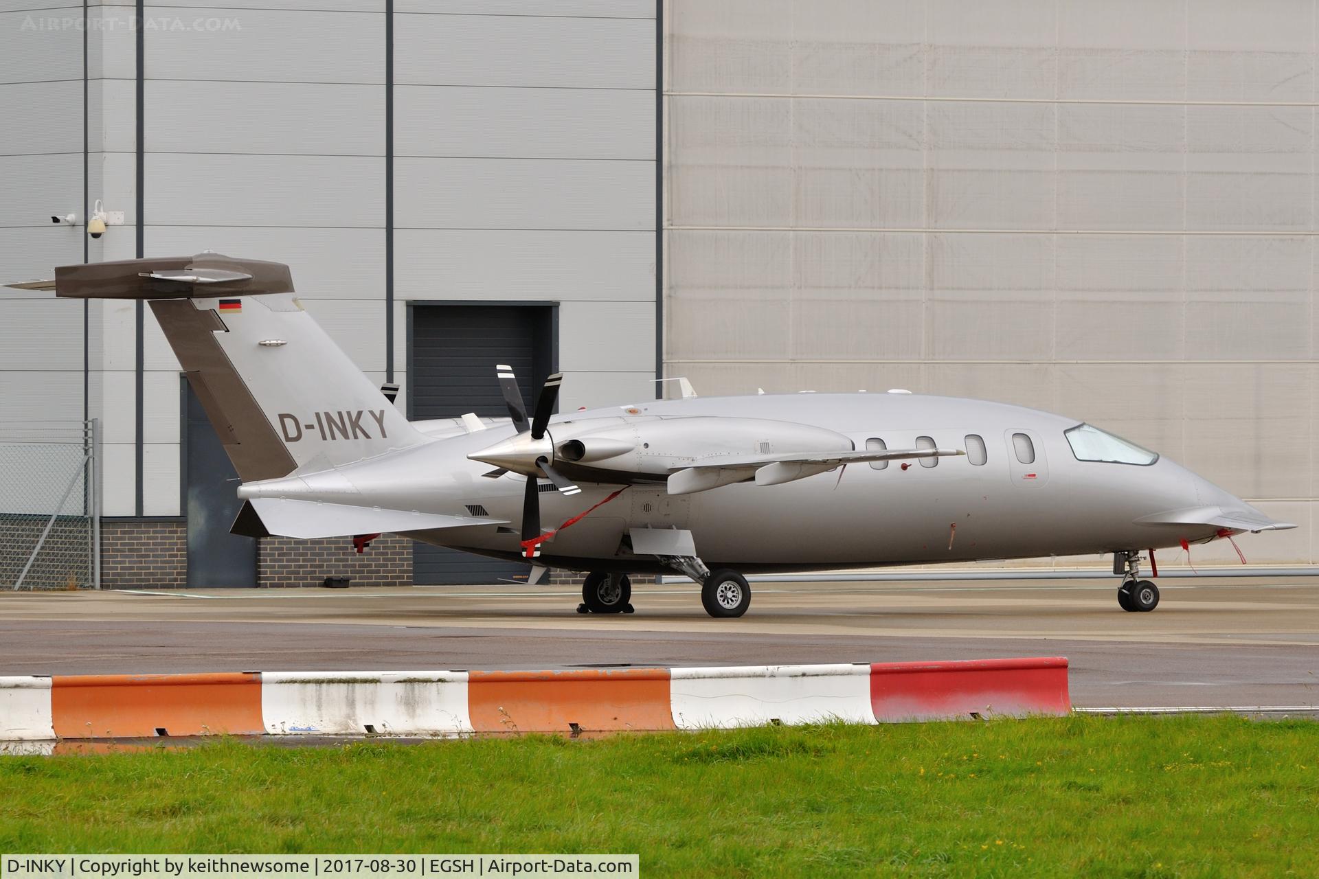 D-INKY, 2008 Piaggio P-180 Avanti C/N 1162, Parked in the corner.