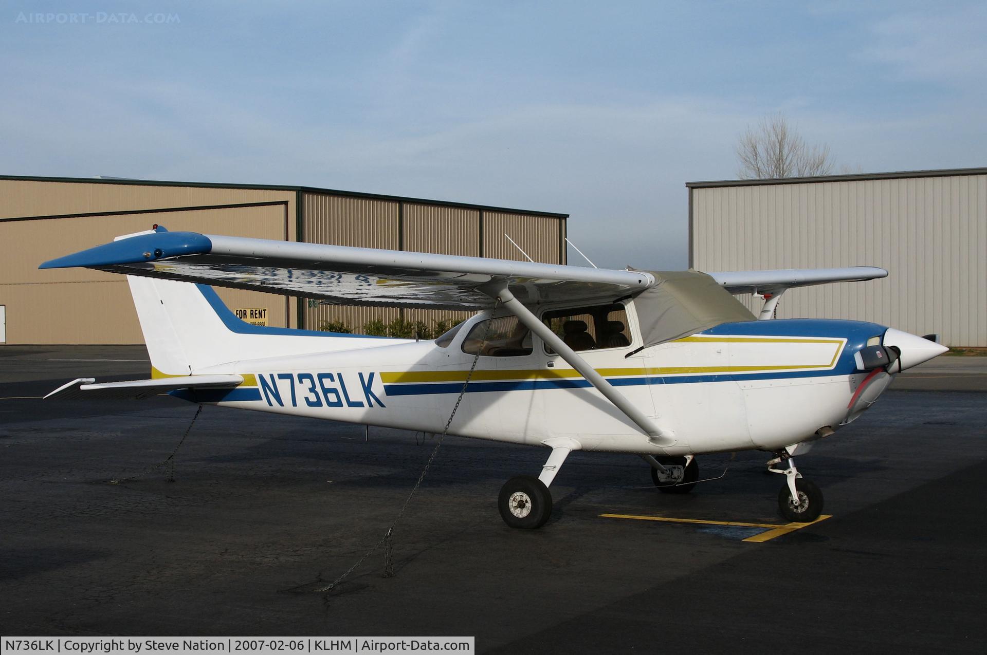 N736LK, 1977 Cessna R172K Hawk XP C/N R1722610, Locally-based 1977 Cessna R172K Skyhawk @ Lincoln Regional Airport (Karl Harder Field), CA