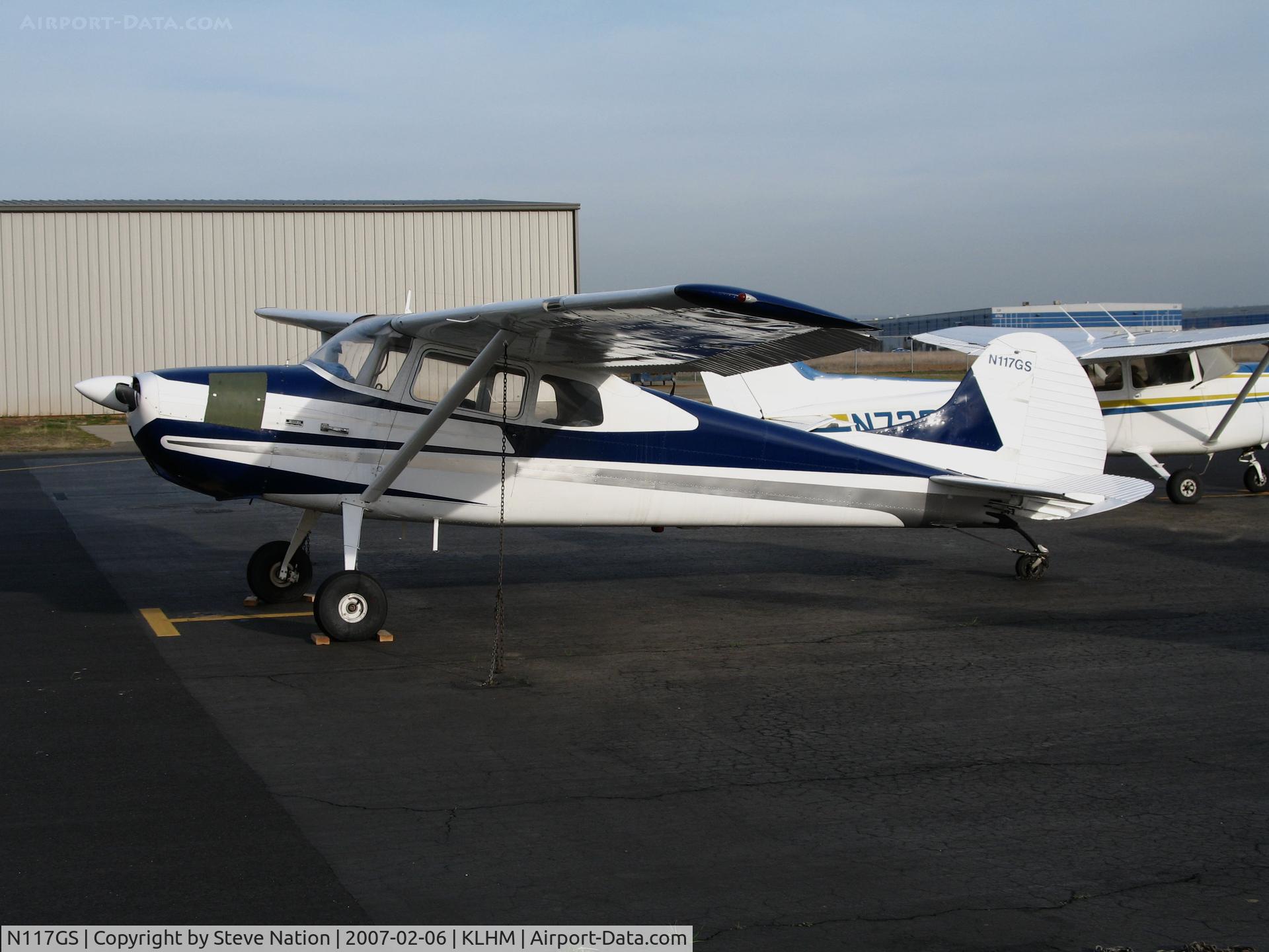 N117GS, 1956 Cessna 170B C/N 27157, Locally-based 1956 Cessna 170 @ Lincoln Regional Airport (Karl Harder Field), CA (to new owner Monroe, WA 2010-05-03)