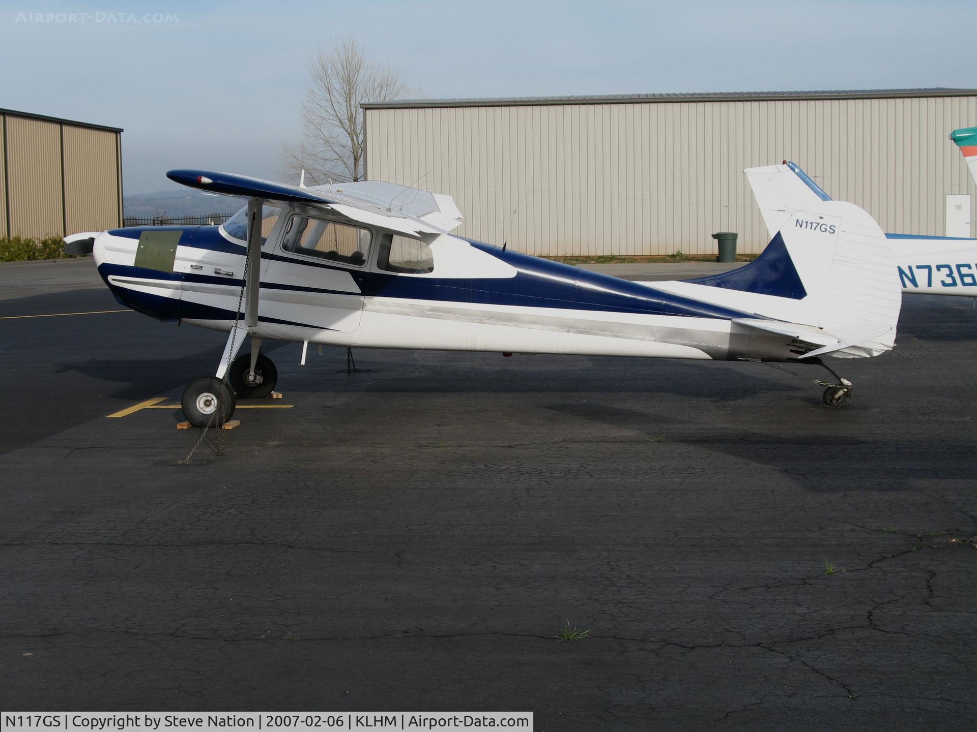 N117GS, 1956 Cessna 170B C/N 27157, Locally-based 1956 Cessna 170 @ Lincoln Regional Airport (Karl Harder Field), CA (to new owner Monroe, WA 2010-05-03)
