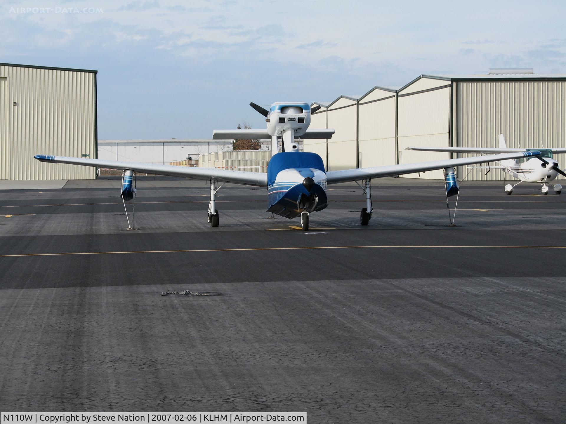 N110W, Aerofab Inc Lake 250 C/N 131, Head-on shot of Seabird Inc., Hamilton, MT-based Aerofab Lake 250 @ Lincoln Regional Airport (Karl Harder Field), CA