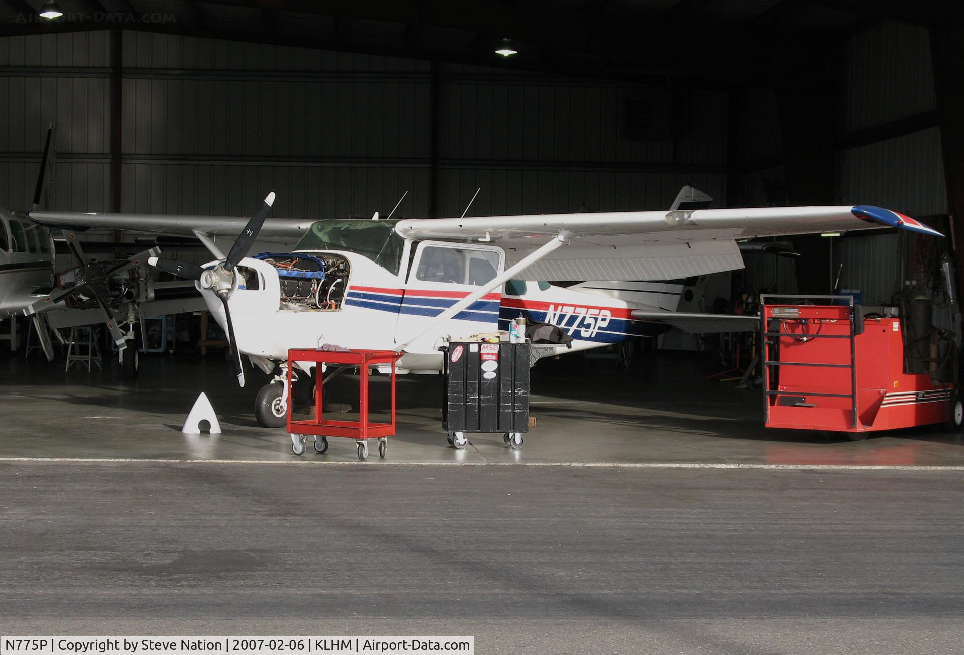N775P, 1966 Cessna TU206B Turbo Super Skywagon C/N U206-0769, Radman Aerial Surveys, Sacramento, CA 1966 Cessna TU206B Turbo Stationair with hanger door open @ Lincoln Regional Airport (Karl Harder Field), CA