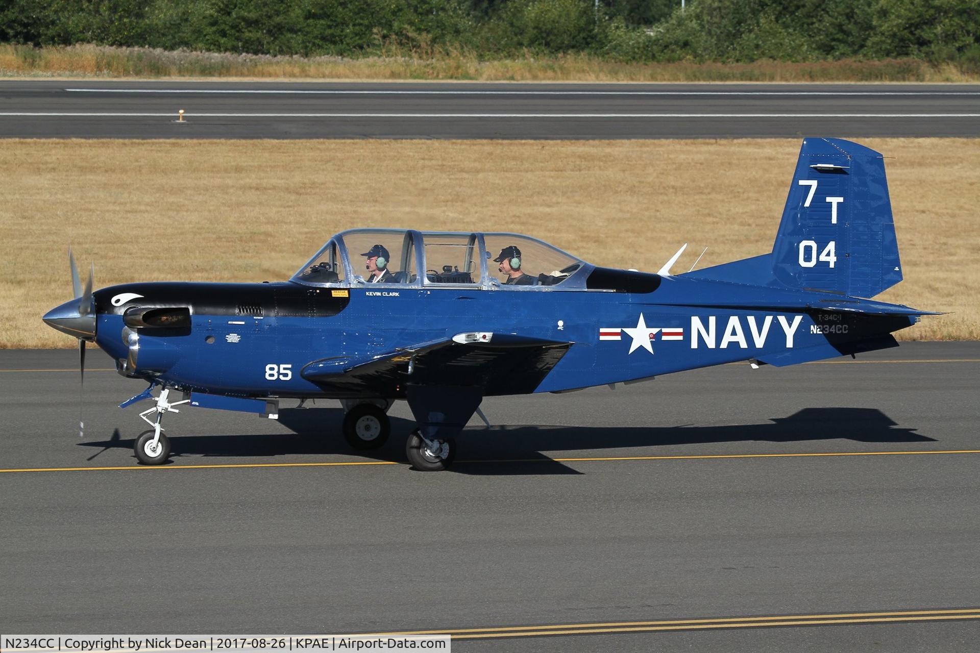 N234CC, 1983 Beech T-34C-1 Turbo Mentor C/N GM-85, Based at KPAE