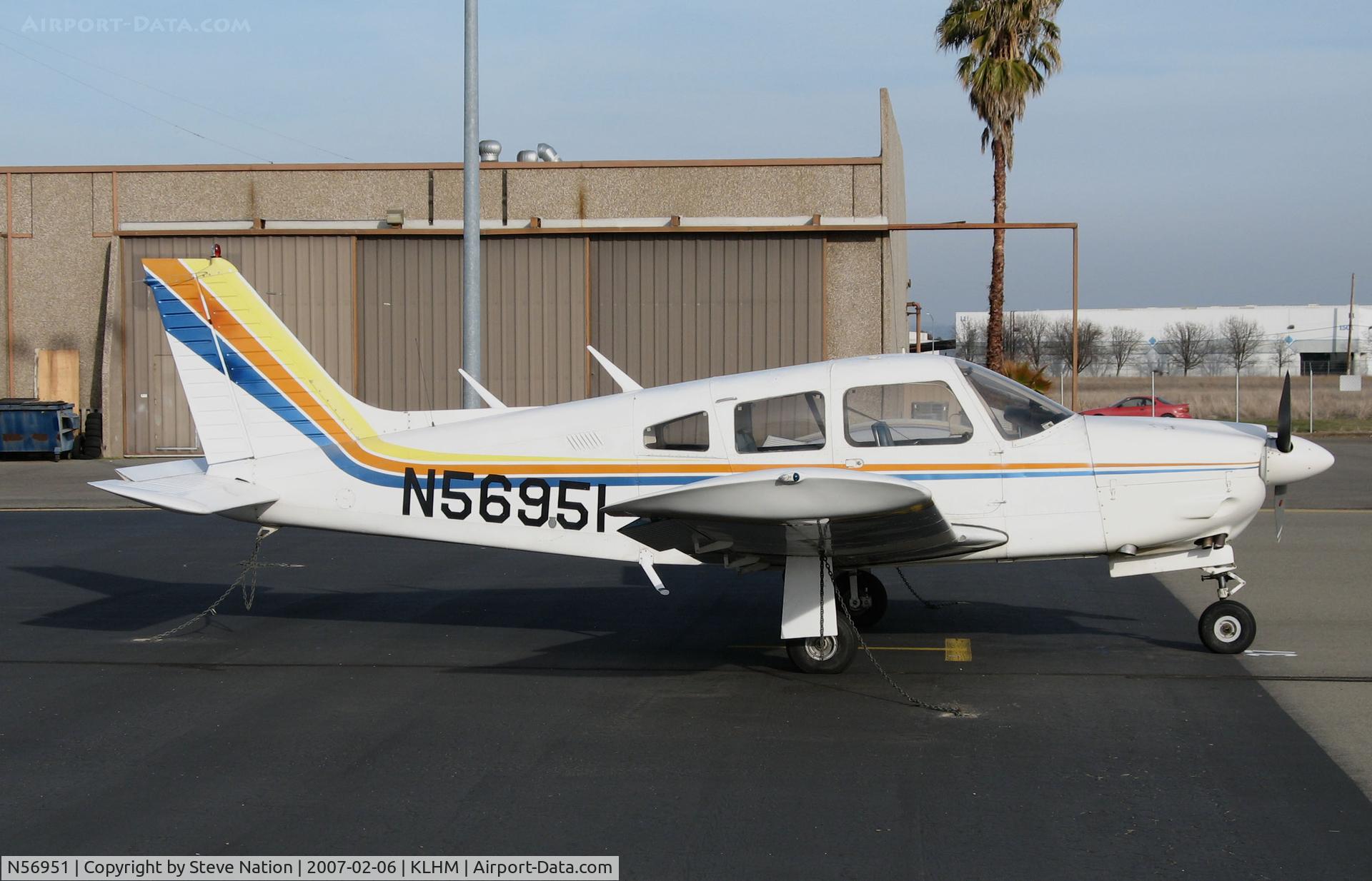 N56951, Piper PA-28R-200 Cherokee Arrow II C/N 28R-7435062, Locally-based 1973 PA-28R-200 Cherokee Arrow II @ Lincoln Regional Airport (Karl Harder Field), CA