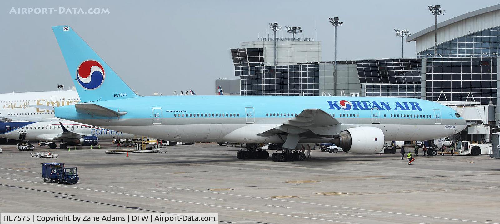 HL7575, 2000 Boeing 777-2B5/ER C/N 28445, Arriving at DFW Airport