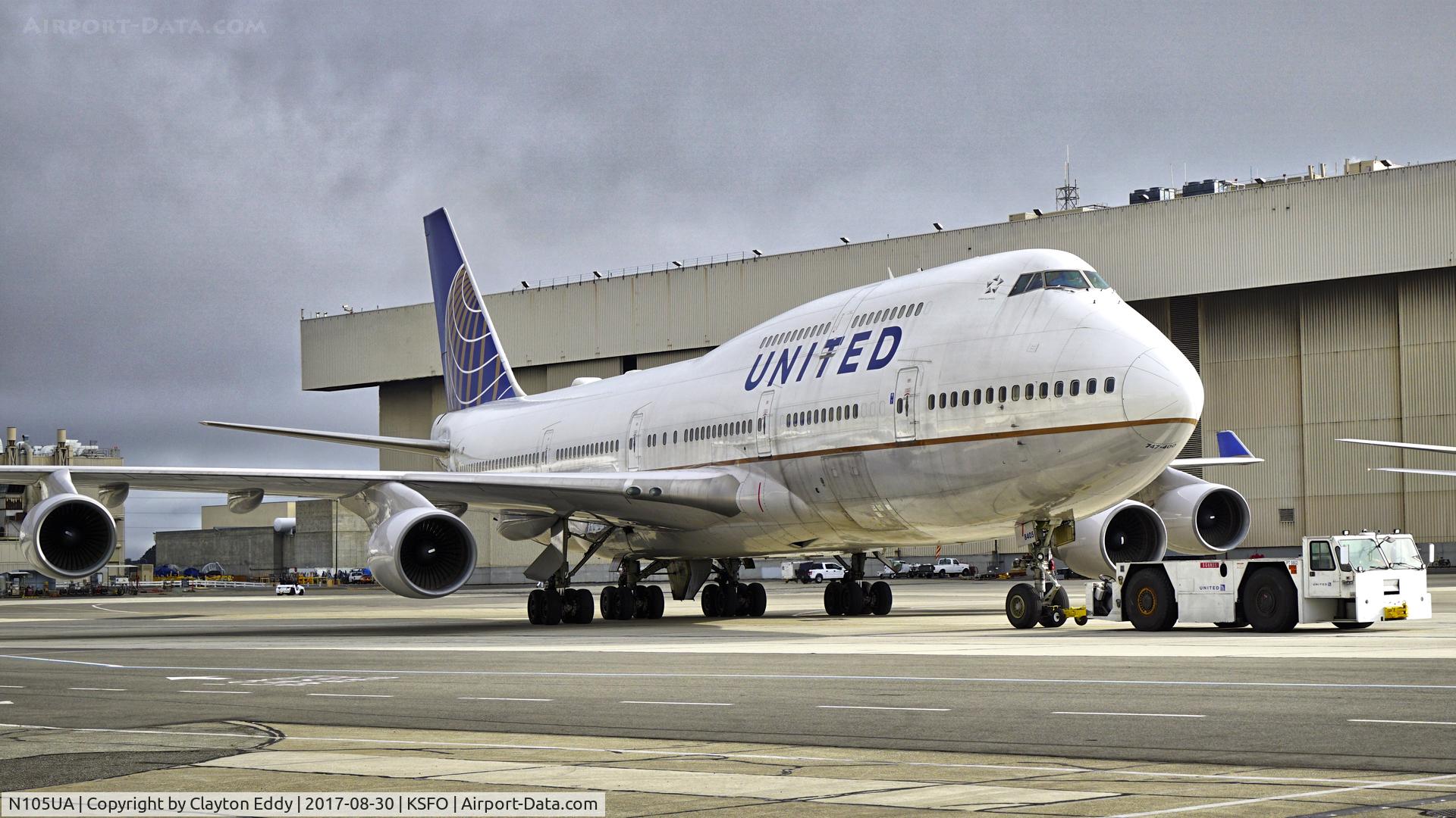 N105UA, 1994 Boeing 747-451 C/N 26473, SFO 2017.