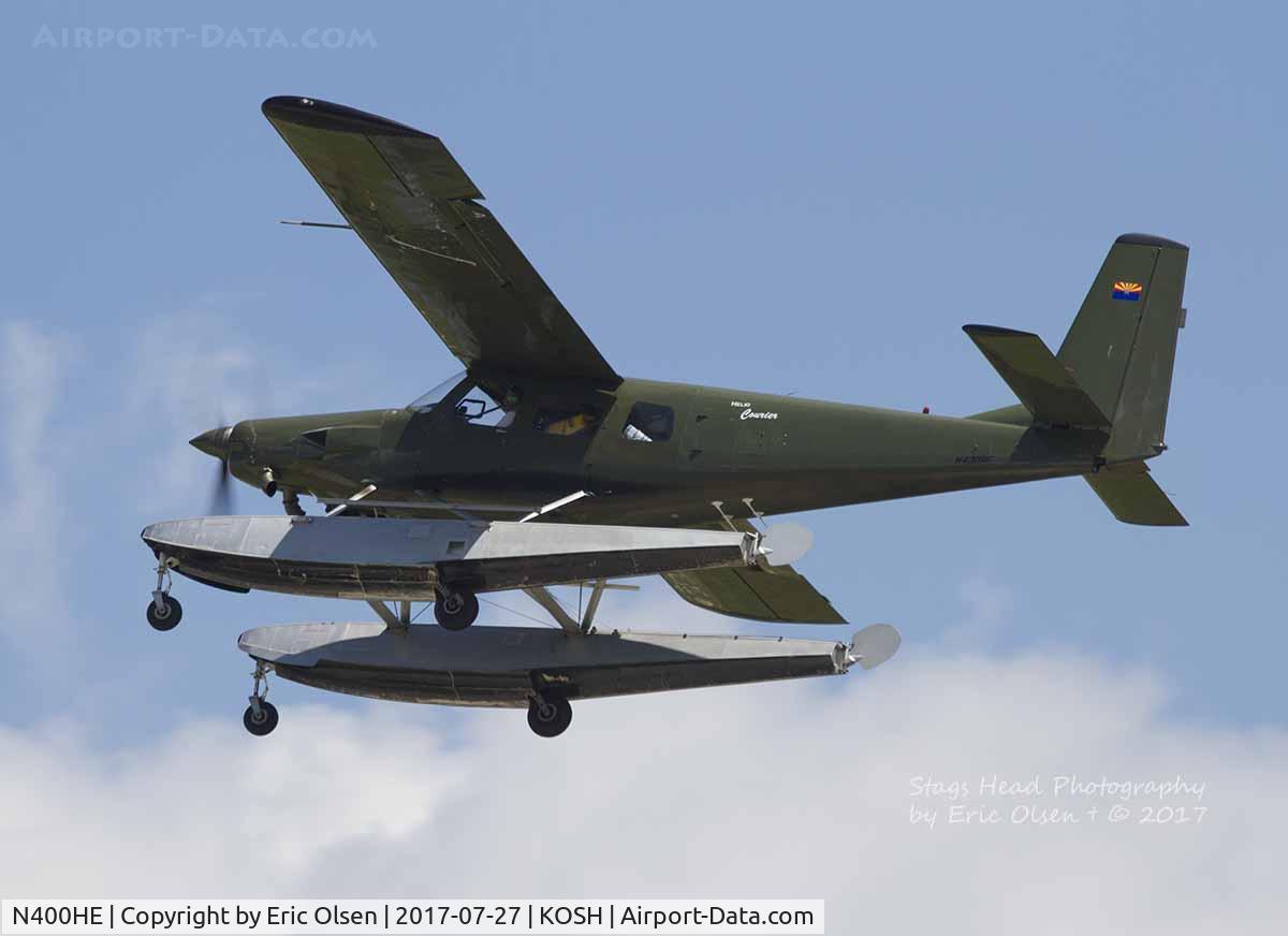 N400HE, 1985 Helio H-800 Courier C/N H-22, Helio in the skies over Oshkosh.