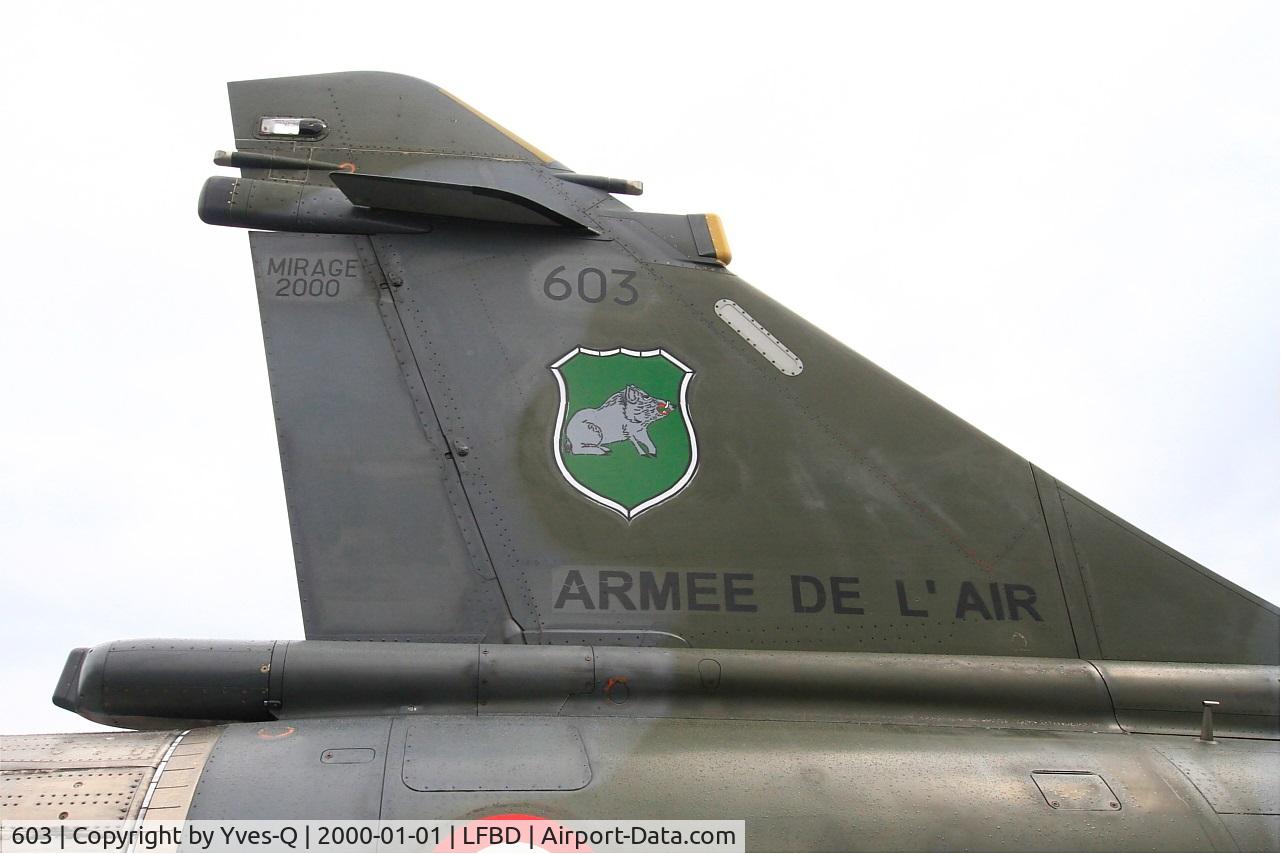 603, Dassault Mirage 2000D C/N 394, Dassault Mirage 2000D, Close view of tail, Bordeaux-Mérignac Air Base 106 (LFBD-BOD) Open day 2017