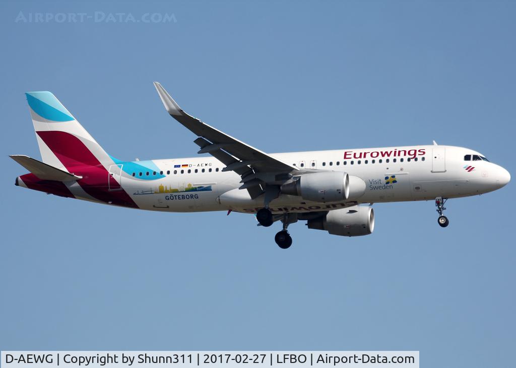 D-AEWG, 2016 Airbus A320-214 C/N 7121, Landing rwy 14R in special 'Visit Sweden/Göteborg' c/s