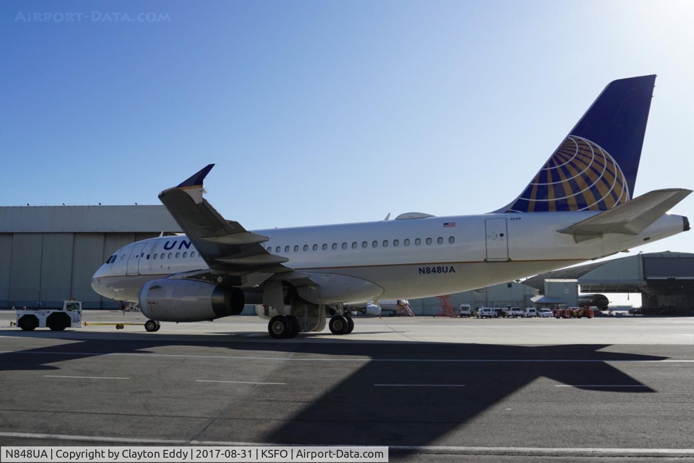 N848UA, 2002 Airbus A319-131 C/N 1647, SFO 2017.