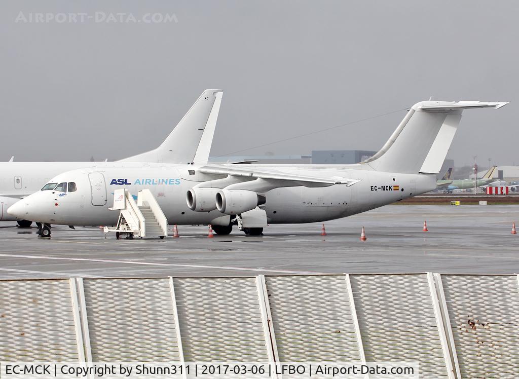 EC-MCK, 1989 British Aerospace BAe.146-300 C/N E3153, Parked at the Cargo apron...