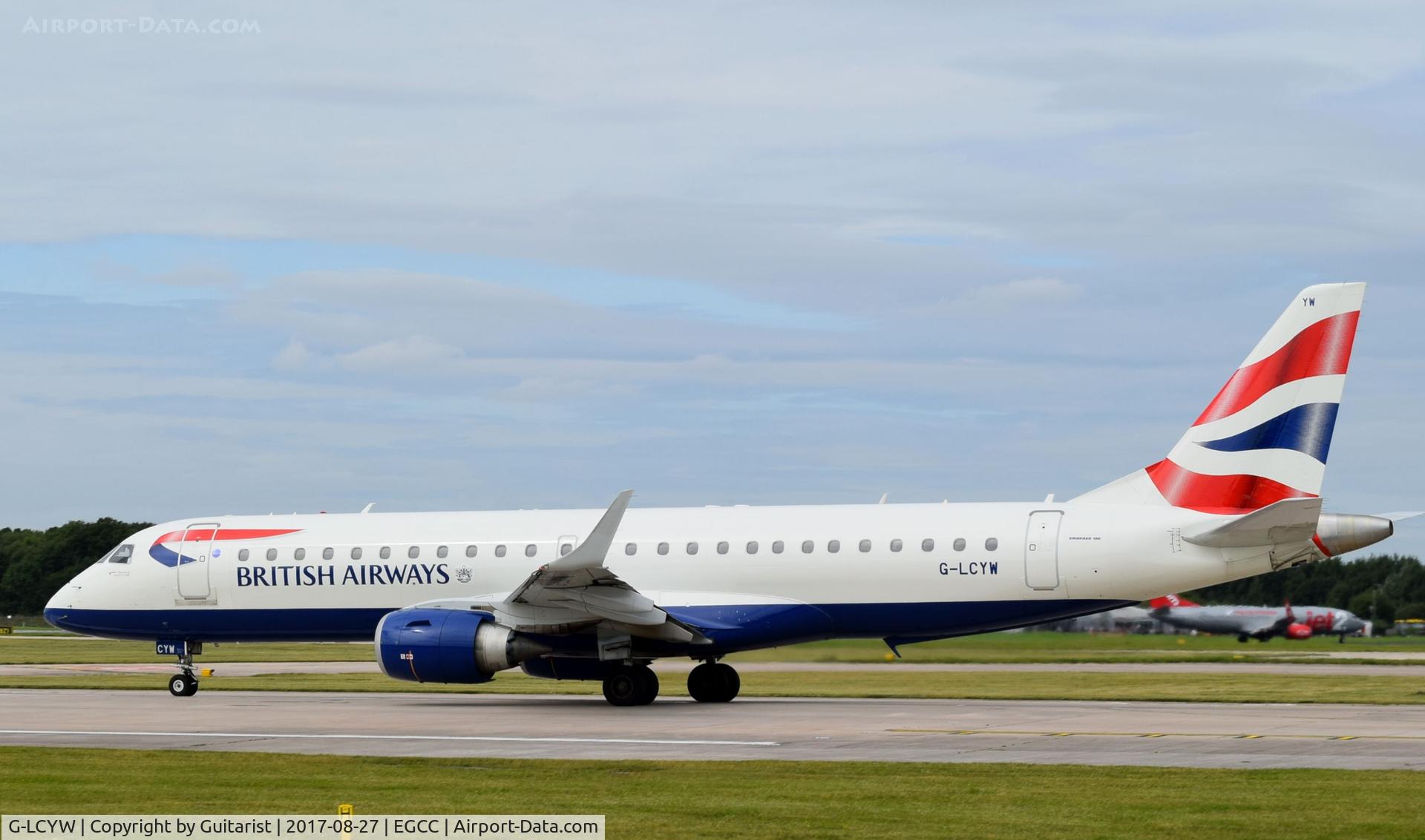 G-LCYW, 2008 Embraer 190SR (ERJ-190-100SR) C/N 19000163, At Manchester