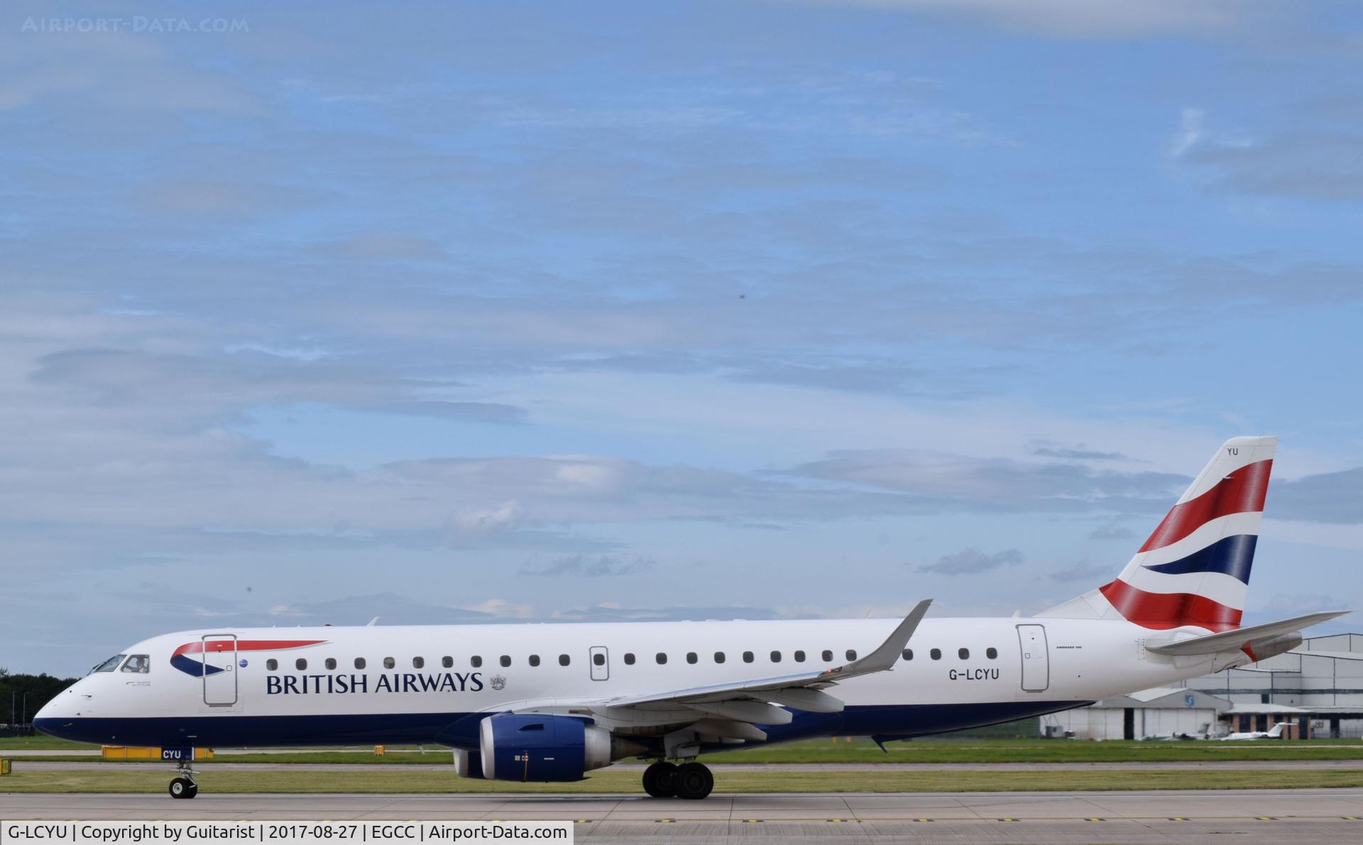 G-LCYU, 2014 Embraer 190SR (ERJ-190-100SR) C/N 19000674, At Manchester