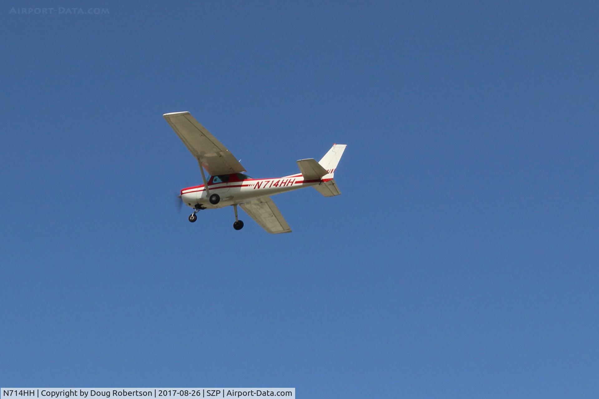 N714HH, 1977 Cessna 150M C/N 15079185, 1977 Cessna 150M, Cotinental O-200 100 Hp, takeoff climb Rwy 22