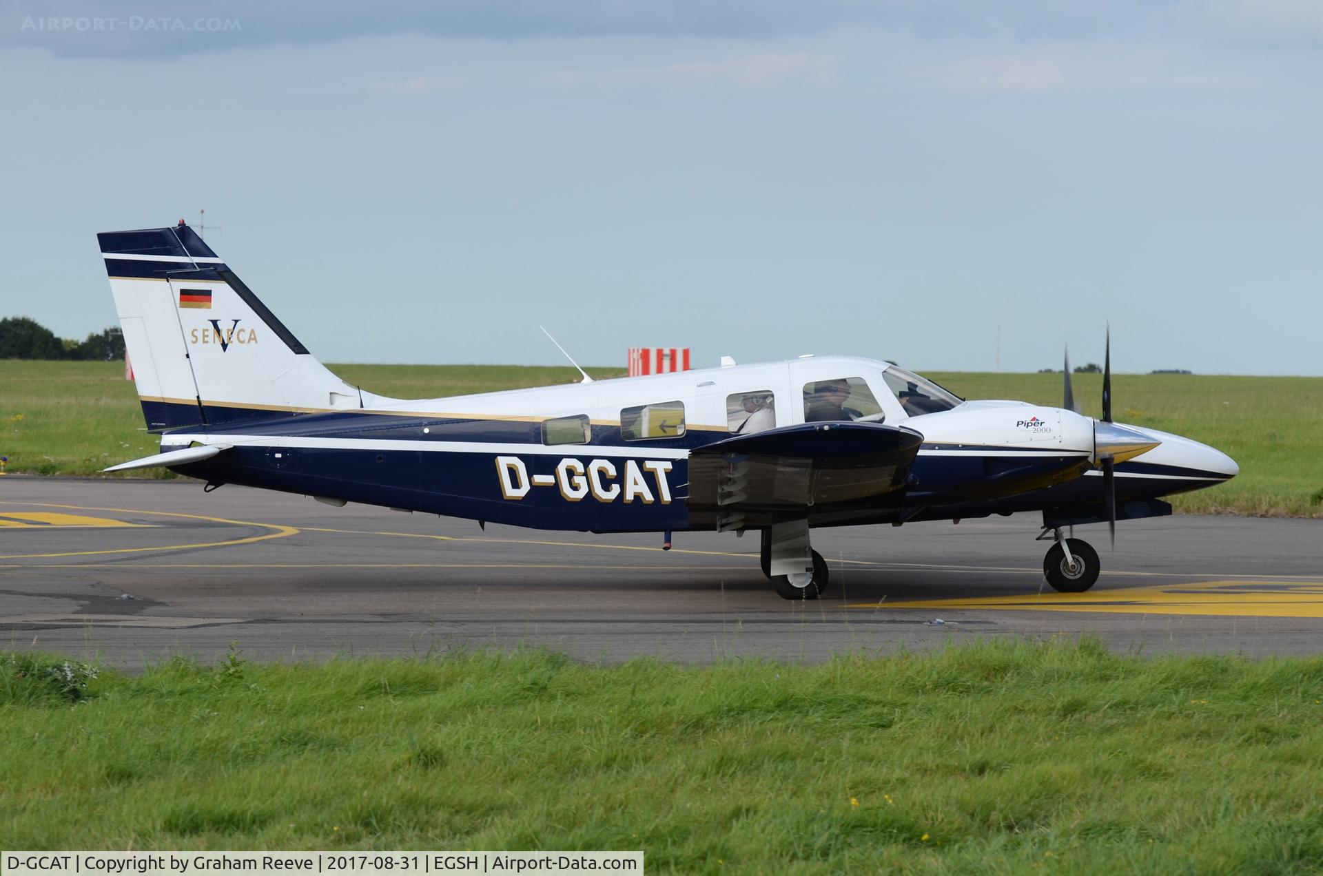 D-GCAT, Piper PA-34-220T Seneca V C/N 3449167, Departing from Norwich.