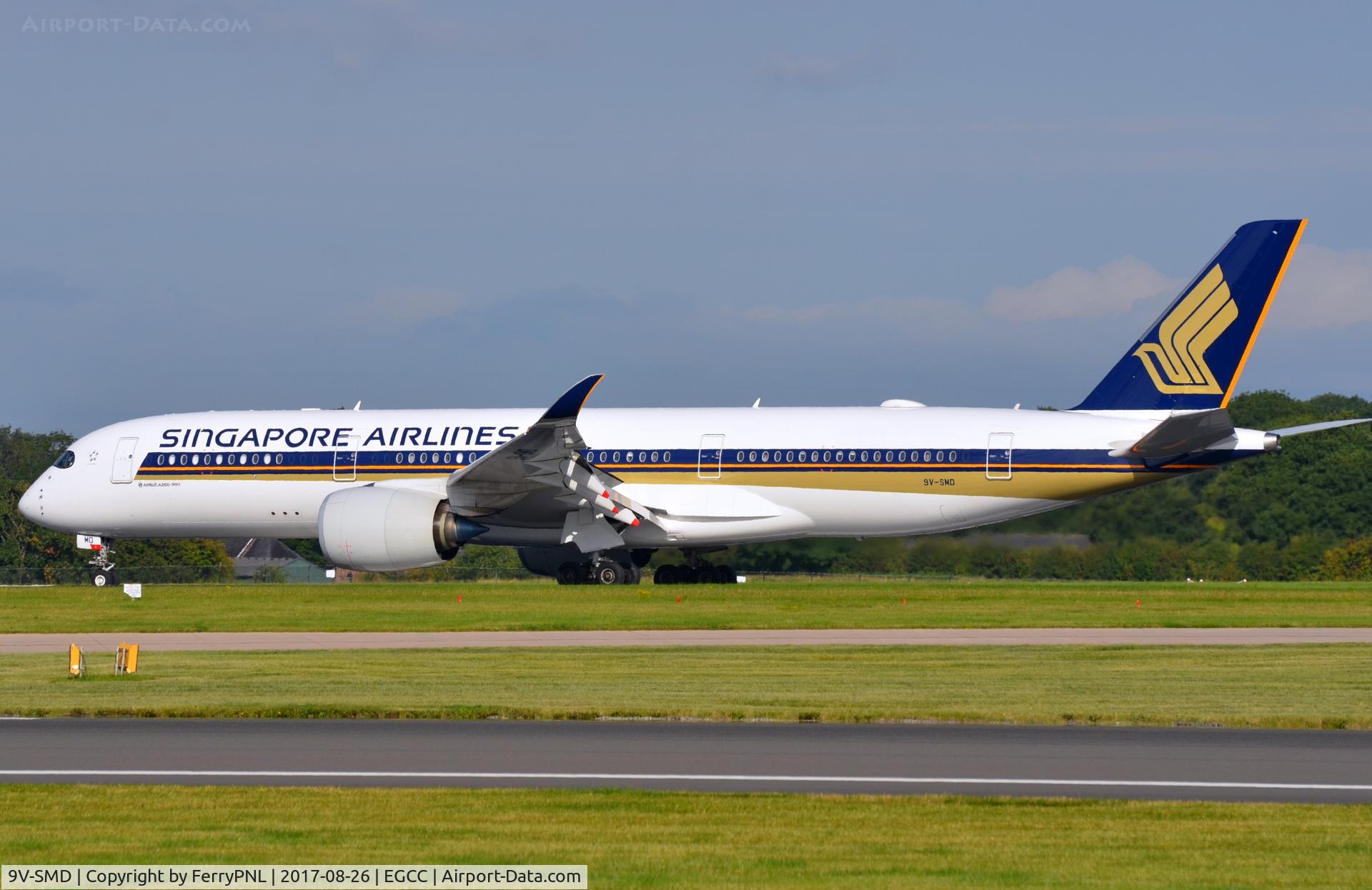 9V-SMD, 2016 Airbus A350-941 C/N 037, Singapore A359 vacating the runway.