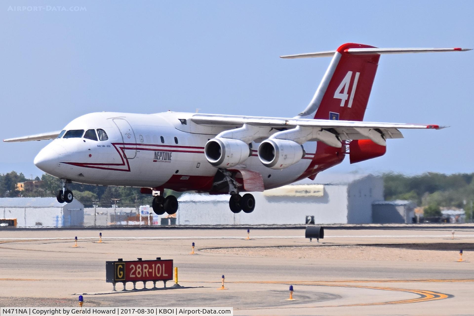 N471NA, 1989 British Aerospace BAe.146-200 C/N E2136, Landing RWY 10L.