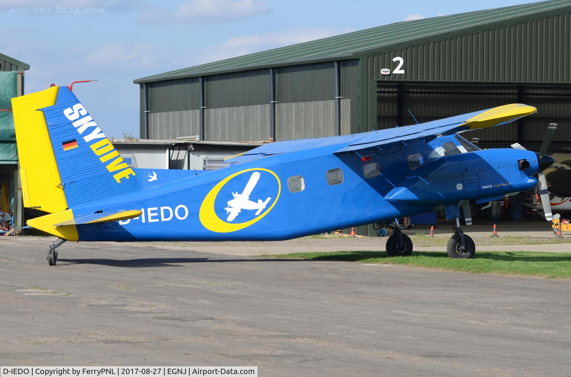 D-IEDO, Dornier Do-28G-92 Skyservant C/N 4134, Do28 parked at the hangar of Hibaldstow after a day of work.