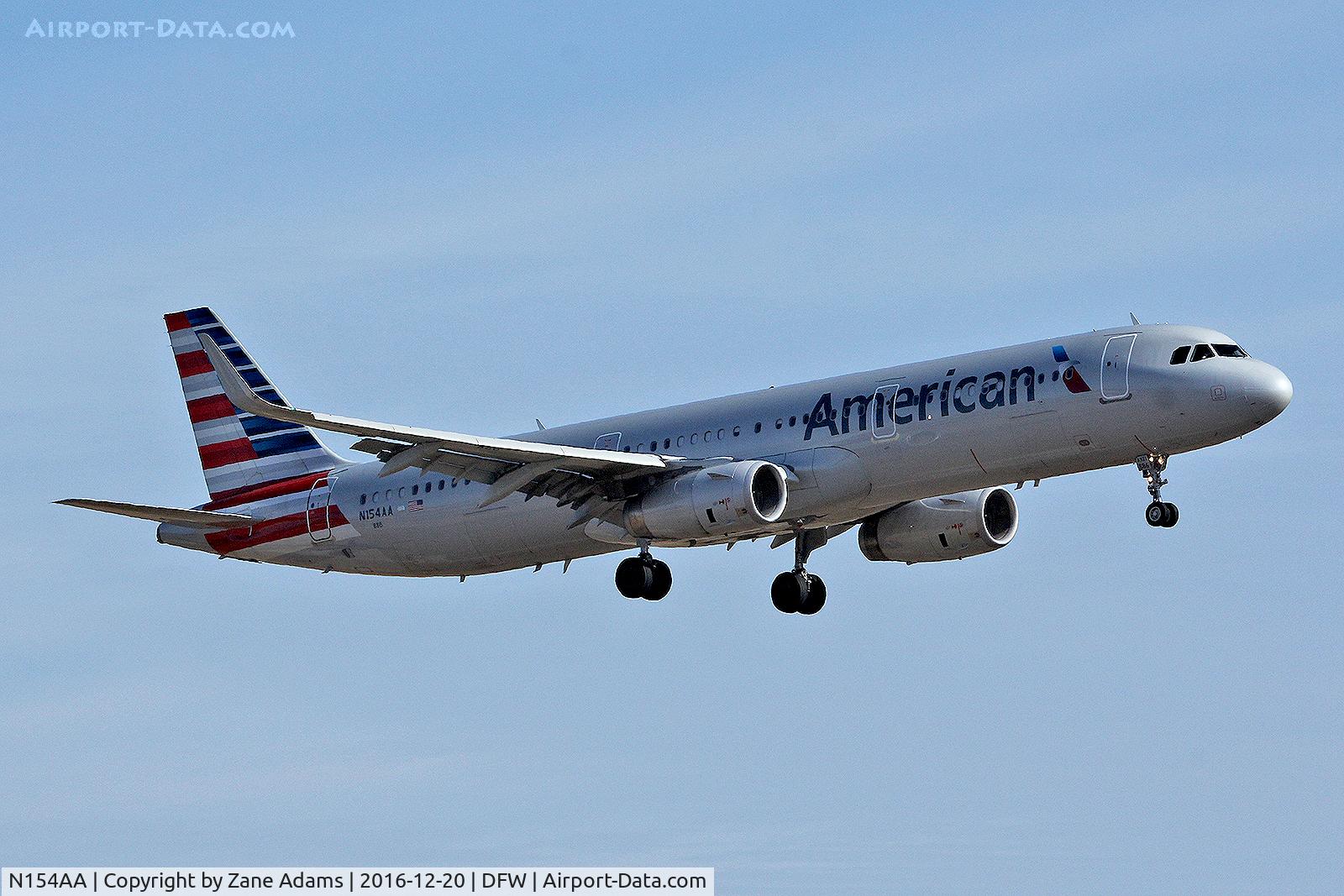 N154AA, 2016 Airbus A321-231 C/N 6928, Arriving at DFW Airport