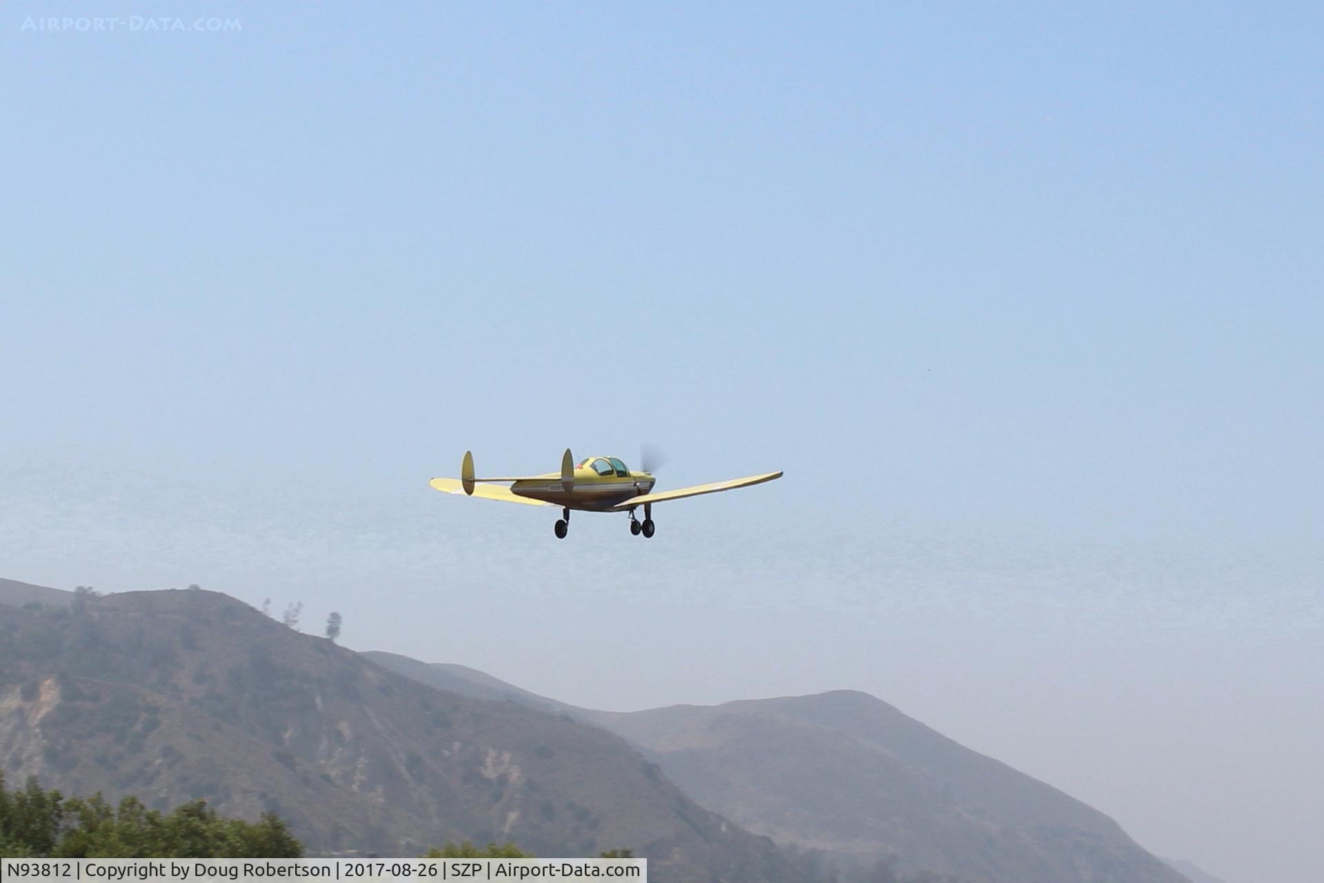 N93812, 1946 Erco 415C Ercoupe C/N 1135, 1946 ERCO ERCOUPE 415-C, Continental A&C75 75 Hp upgrade, takeoff climb Rwy 22