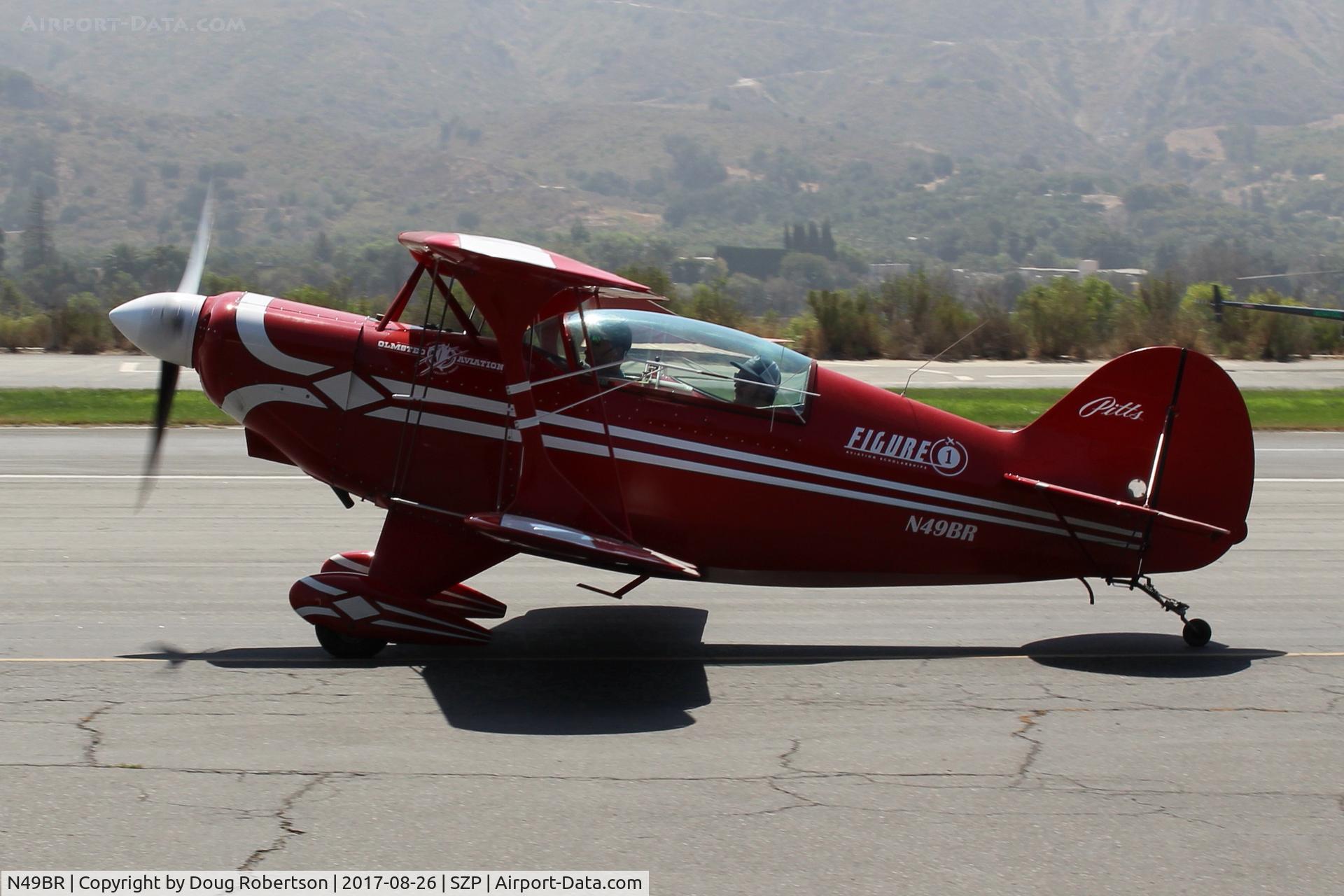 N49BR, Pitts S-2A Special C/N 2212, 1983 Aerotek PITTS S-2A SPECIAL, Lycoming AEIO-360 180 Hp, a production aerobatic PITTS with full inverted systems and four ailerons. Taxi back.