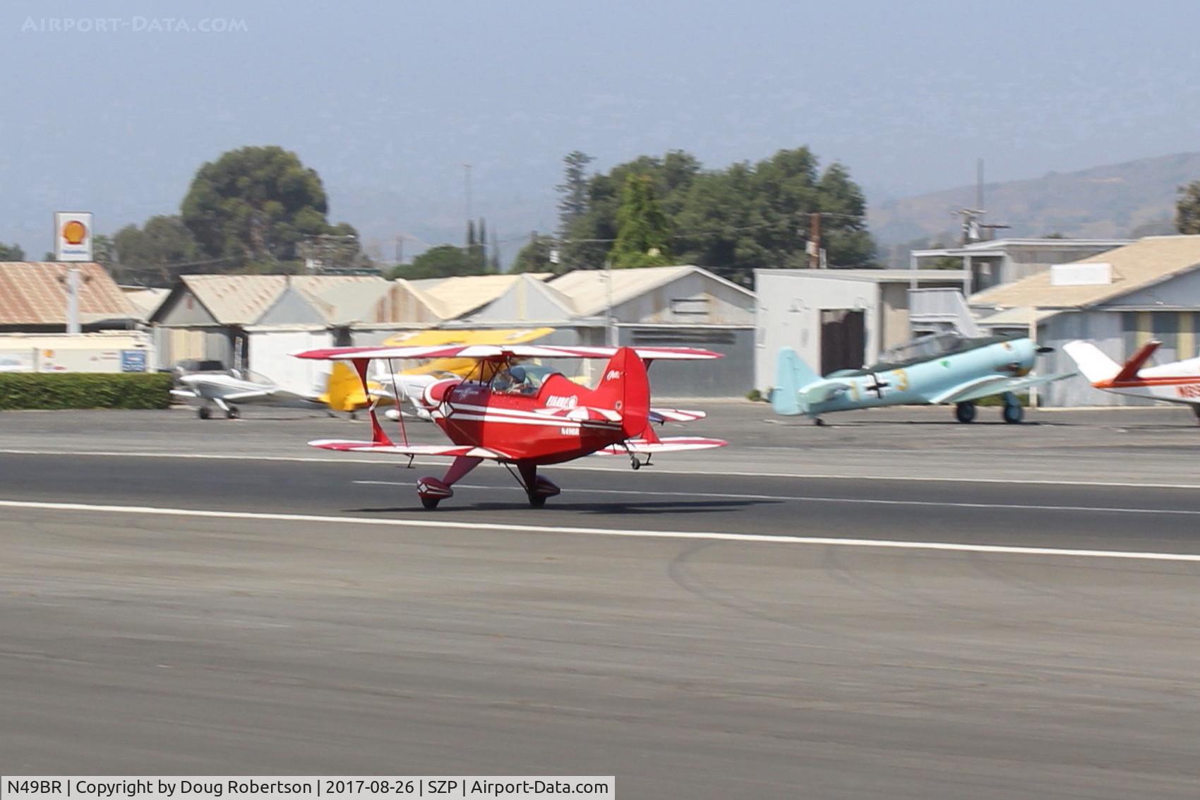 N49BR, Pitts S-2A Special C/N 2212, 1983 Aertek PITTS S-2A SPECIAL, Lycoming AEIO-360 180 Hp, landing roll