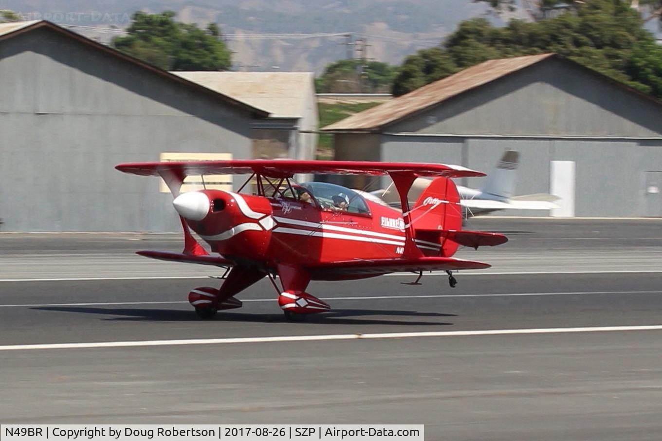 N49BR, Pitts S-2A Special C/N 2212, 1983 Aerotek PITTS S-2A SPECIAL, Lycoming AEIO-360 180 Hp, landing roll Rwy 22