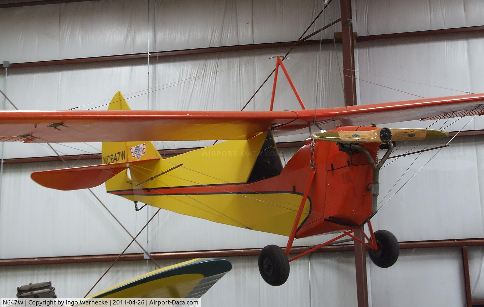 N647W, 1930 Aeronca C-2 C/N 27, Aeronca C-2 at the Yanks Air Museum, Chino CA