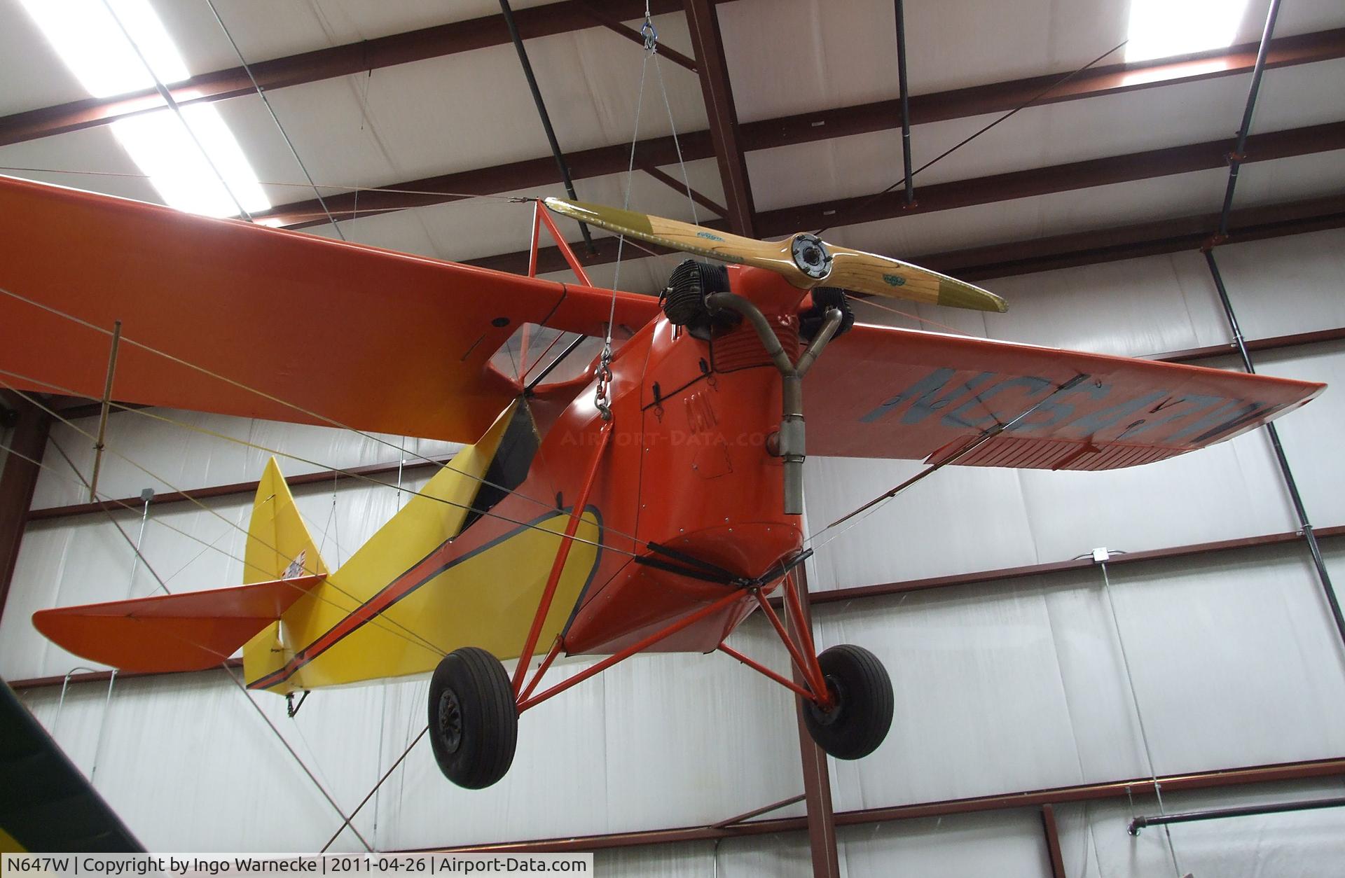 N647W, 1930 Aeronca C-2 C/N 27, Aeronca C-2 at the Yanks Air Museum, Chino CA
