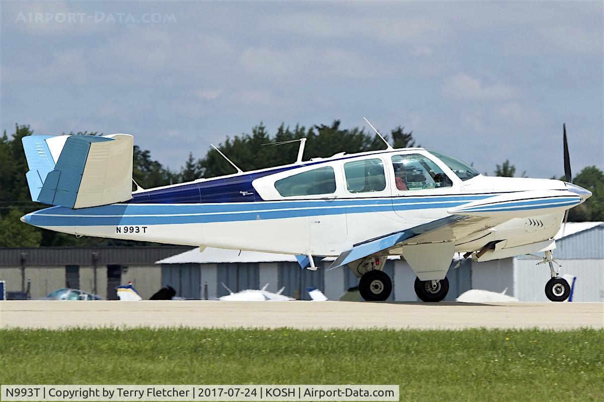N993T, 1964 Beech S35 Bonanza C/N D-7414, At 2017 EAA Airventure at Oshkosh