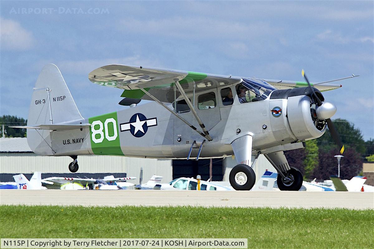 N115P, 1944 Howard Aircraft DGA-15P C/N 926, At 2017 EAA AirVenture at Oshkosh