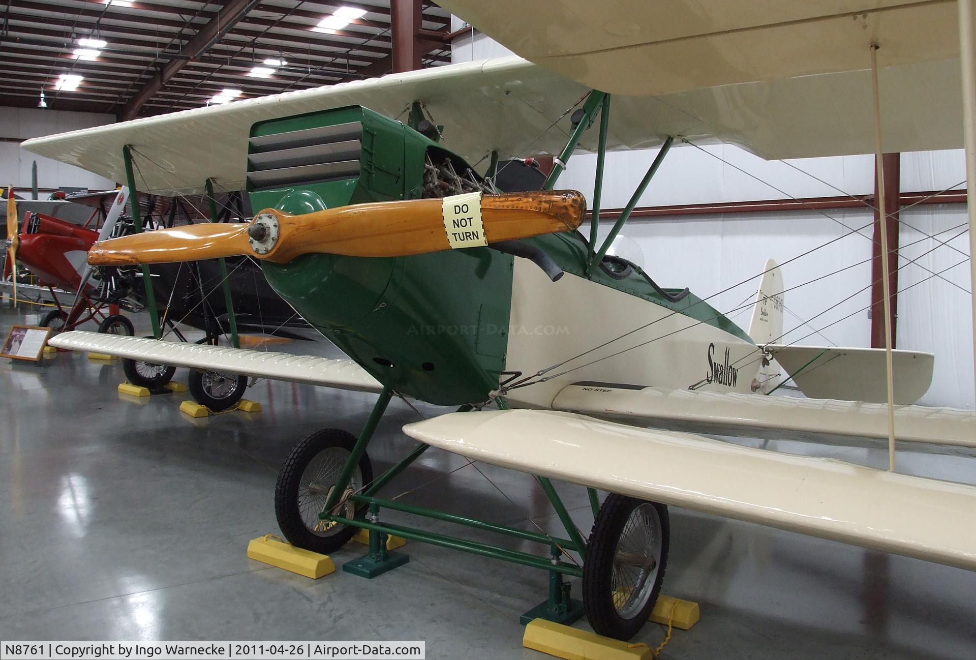 N8761, Swallow Airplane Manufacturing Co Swallow TP C/N 161, Swallow Airplane Mfg Co Swallow TP at the Yanks Air Museum, Chino CA