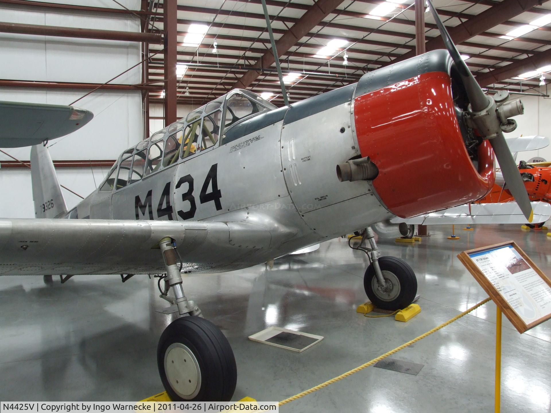 N4425V, Consolidated Vultee BT-13B (SNV-2) C/N 79-326, Vultee BT-13B (SNV-2) Valiant at the Yanks Air Museum, Chino CA