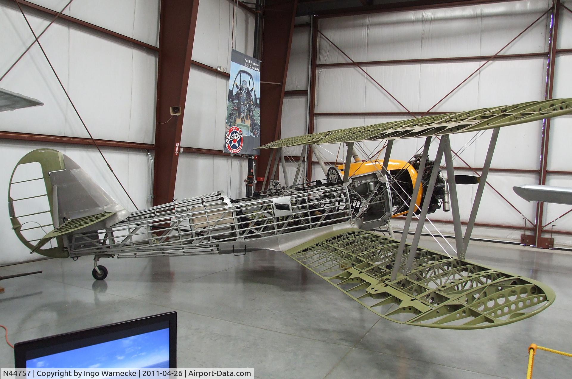 N44757, 1941 Naval Aircraft Factory N3N-3 C/N 2621, Naval Aircraft Factory N3N-3 (without skin) at the Yanks Air Museum, Chino CA