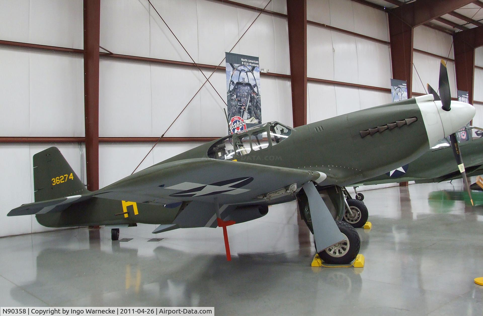 N90358, North American-nichols P-51A C/N 436274, North American P-51A (F-6B) Mustang at the Yanks Air Museum, Chino CA