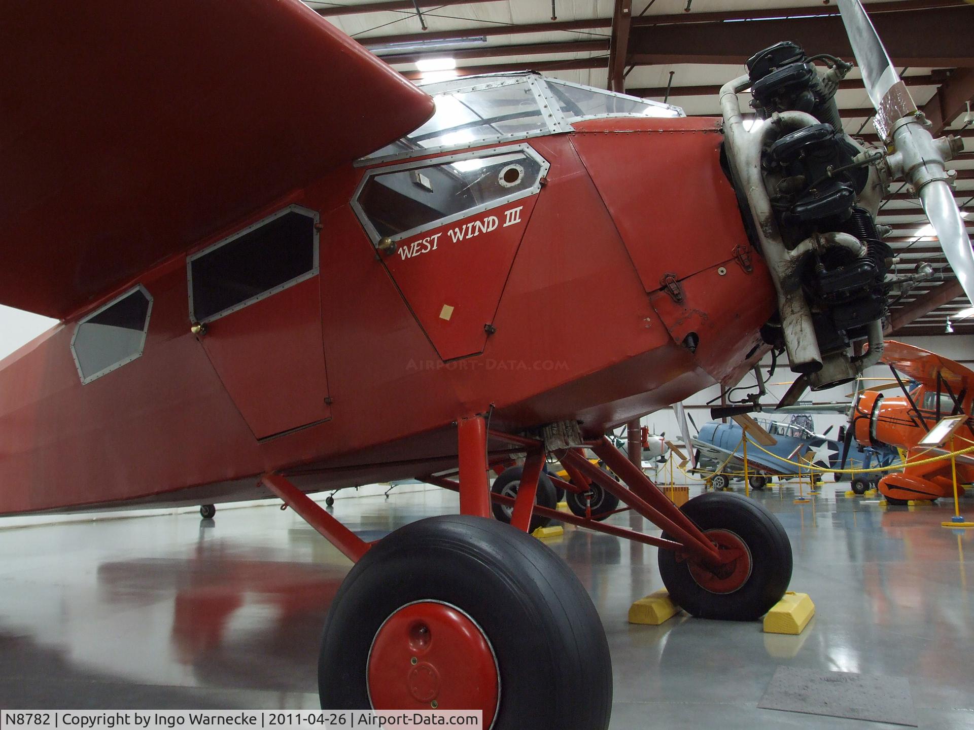 N8782, 1929 Cessna AW C/N 167, Cessna AW at the Yanks Air Museum, Chino CA