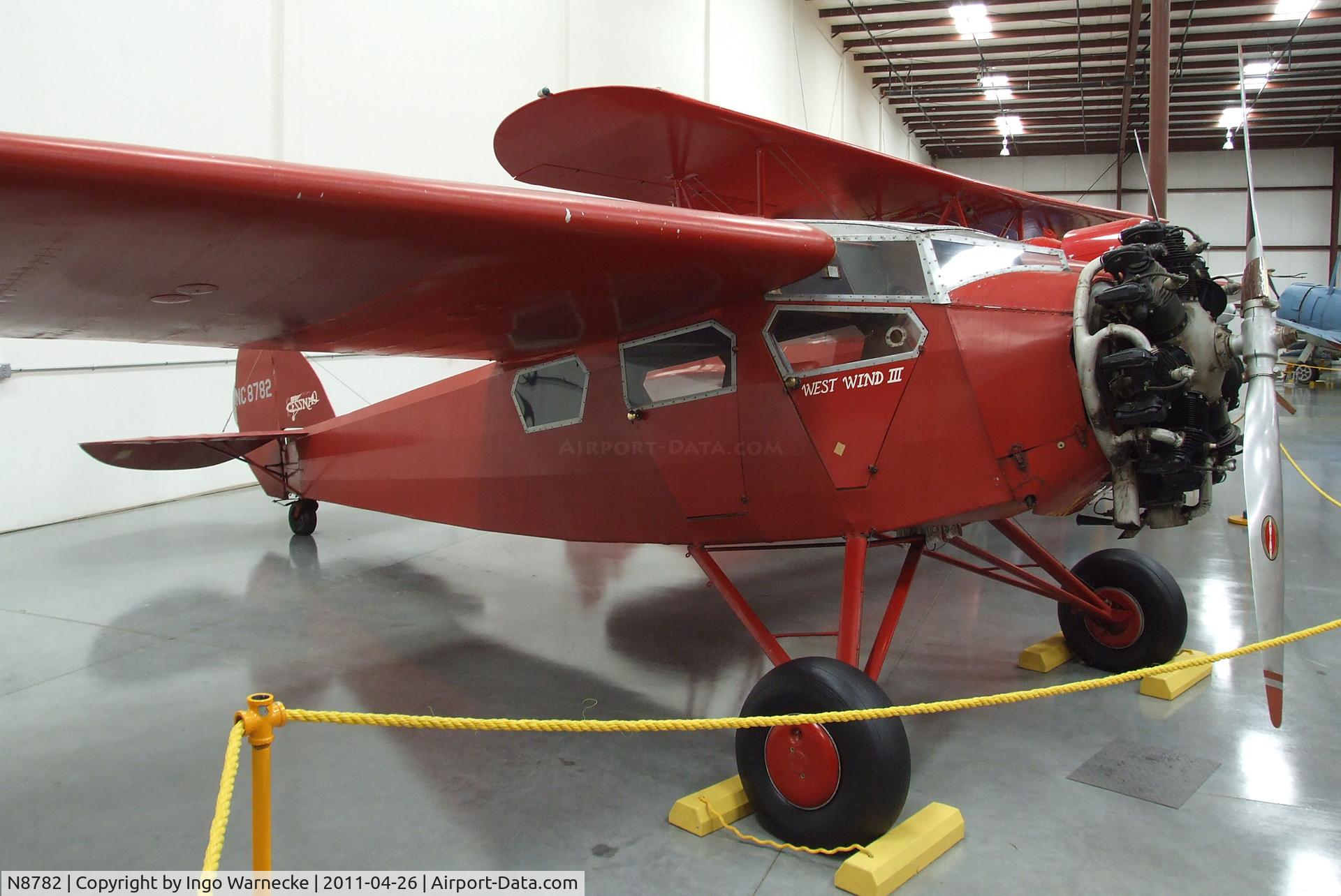 N8782, 1929 Cessna AW C/N 167, Cessna AW at the Yanks Air Museum, Chino CA