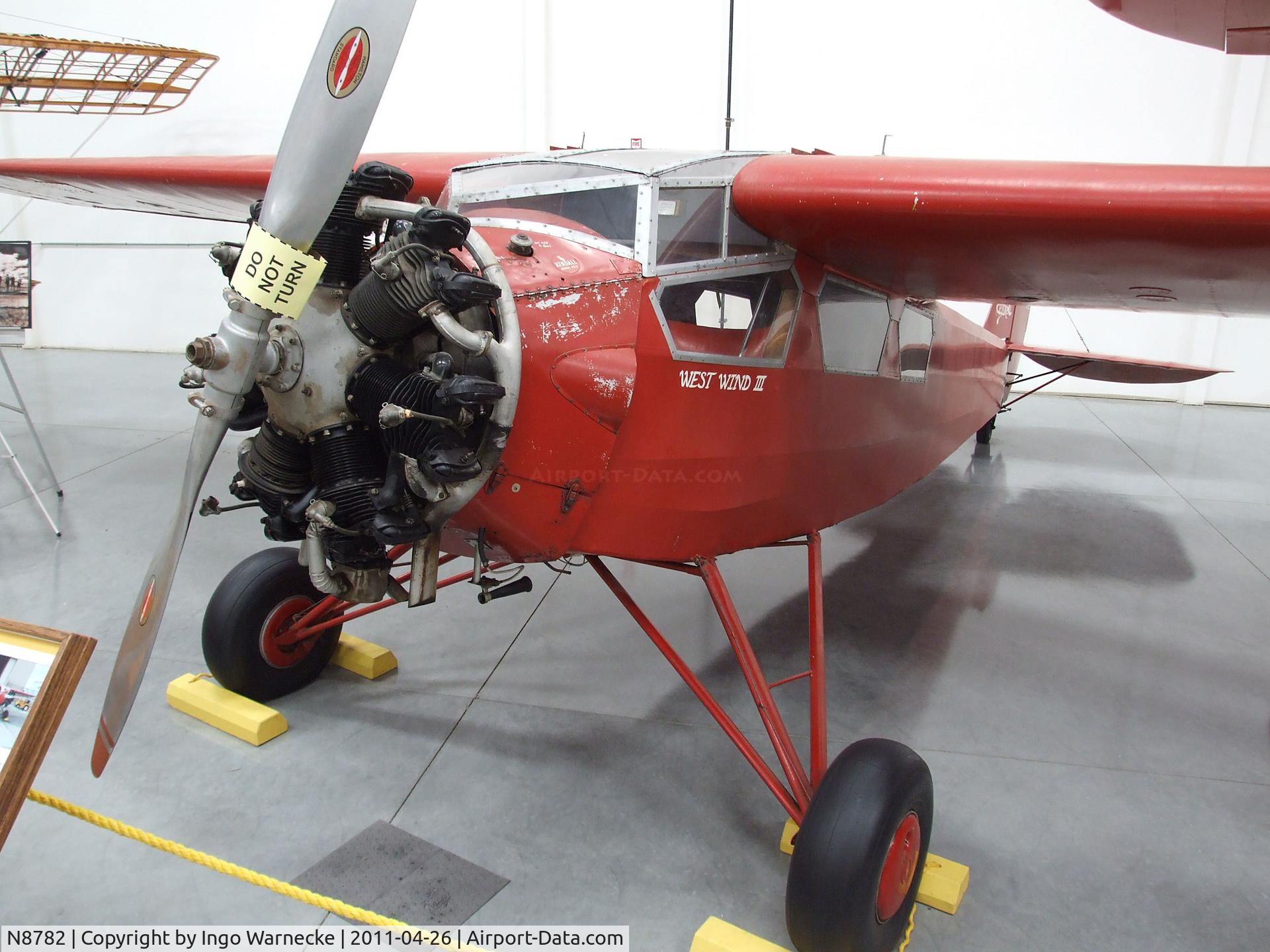 N8782, 1929 Cessna AW C/N 167, Cessna AW at the Yanks Air Museum, Chino CA