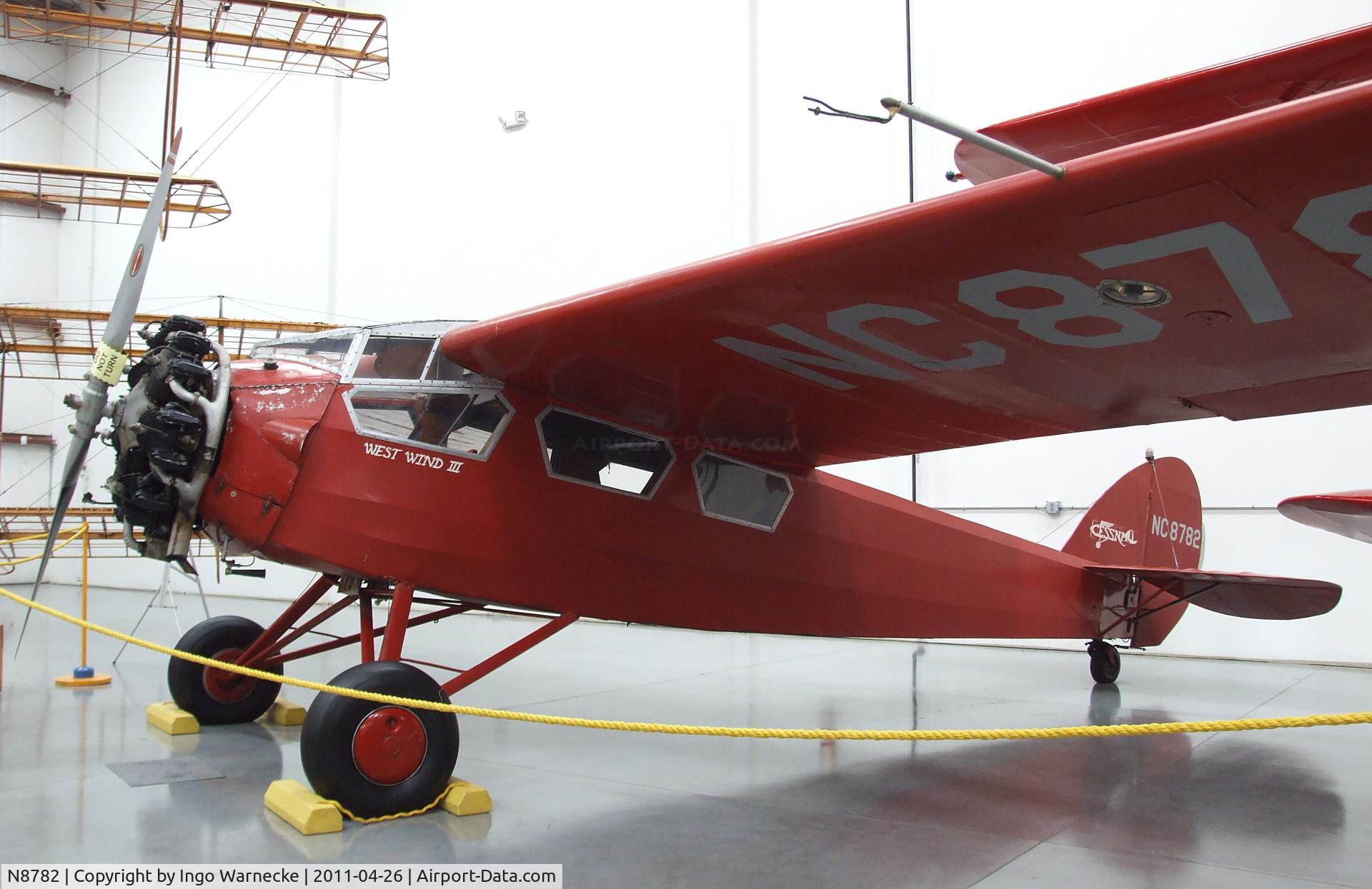 N8782, 1929 Cessna AW C/N 167, Cessna AW at the Yanks Air Museum, Chino CA