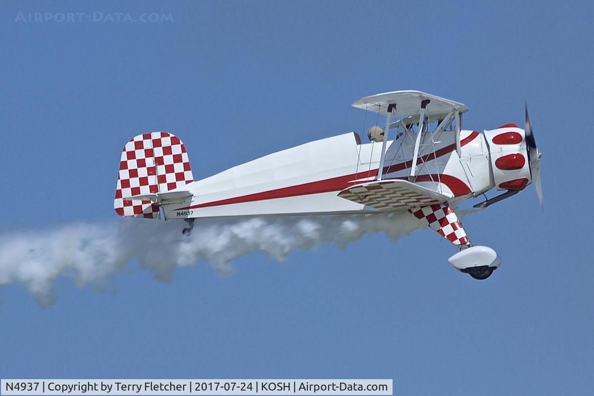 N4937, 1971 Bucker Bu-133D-1 Jungmeister C/N 2003, Displaying at 2017 EAA AirVenture at Oshkosh