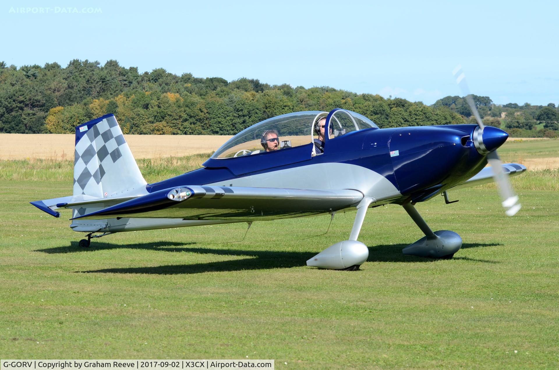 G-GORV, 2013 Vans RV-8 C/N LAA 303-14847, Just landed at Northrepps.