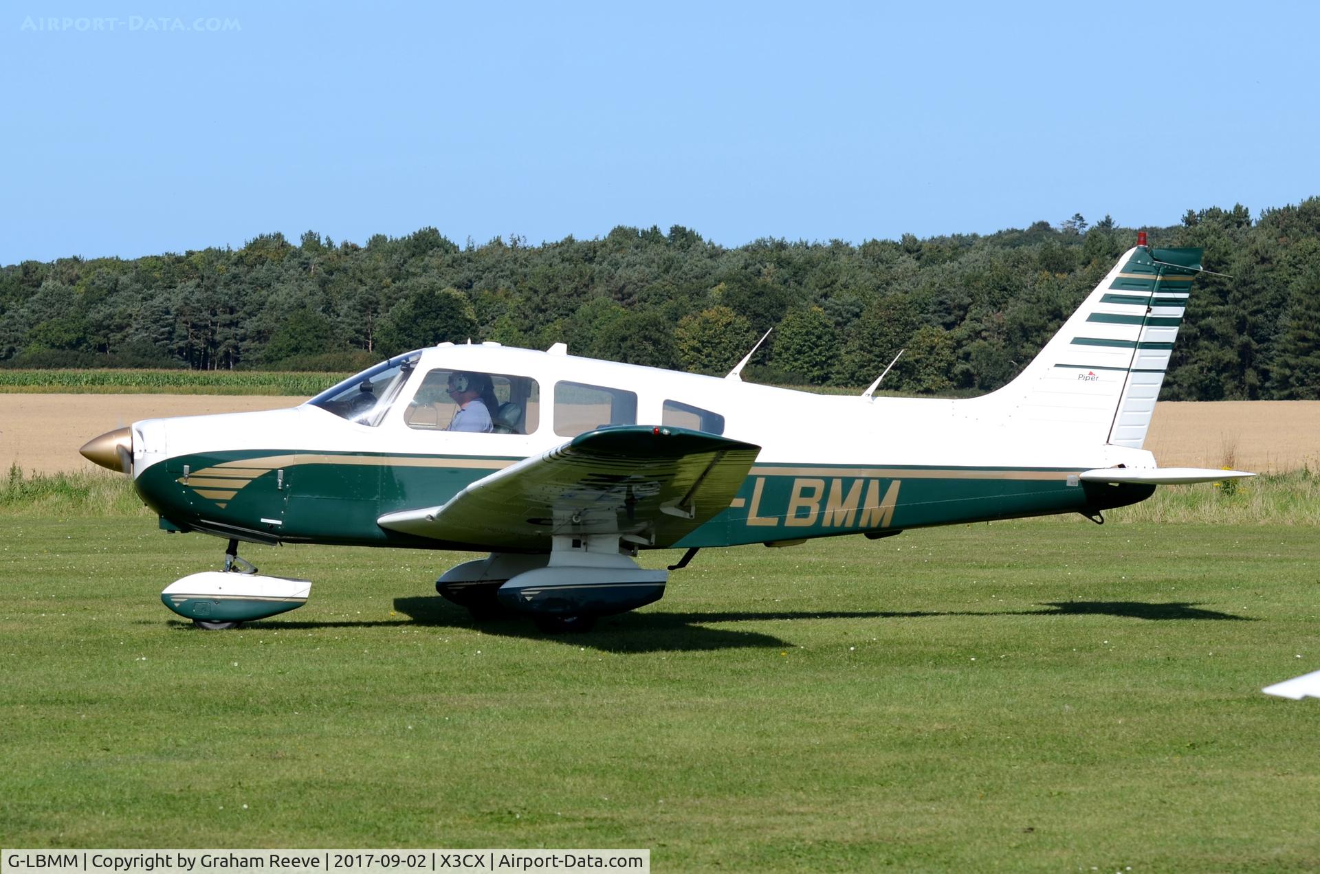 G-LBMM, 1978 Piper PA-28-161 Cherokee Warrior II C/N 28-7816440, Just landed at Northrepps.