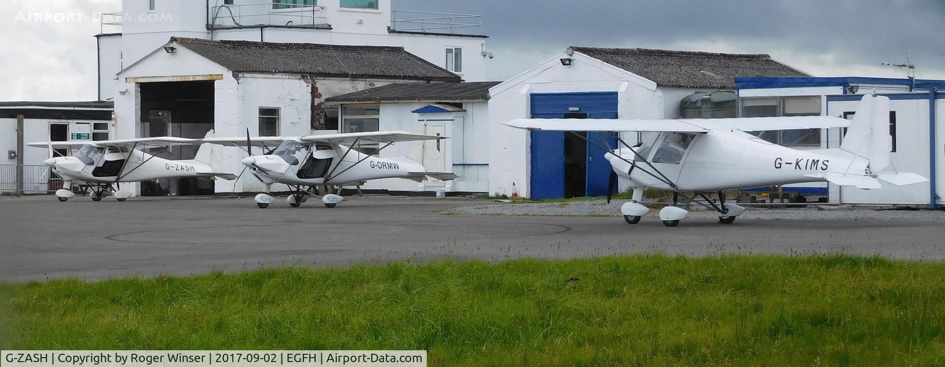 G-ZASH, 2013 Comco Ikarus C42 FB80 C/N 1304-7257, Resident C42 seen with the other aircraft operated by Gower Flight Centre (G-ORMW and G-KIMS).