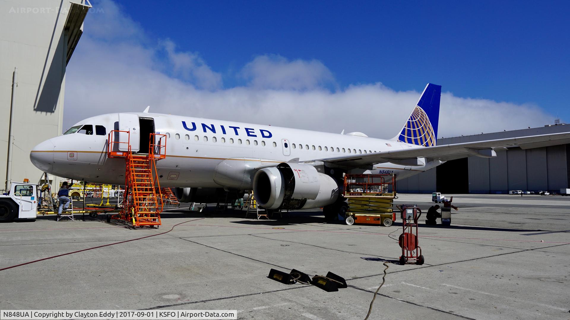 N848UA, 2002 Airbus A319-131 C/N 1647, SFO 2017.
