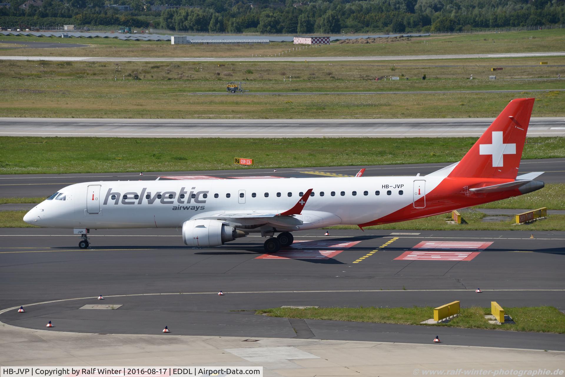 HB-JVP, 2010 Embraer 190LR (ERJ-190-100LR) C/N 19000387, Embraer ERJ-190LR 190-100LR - 2L OAW Helvetic Airways - 19000387 - HB-JVP - 17.08.2016 - DUS
